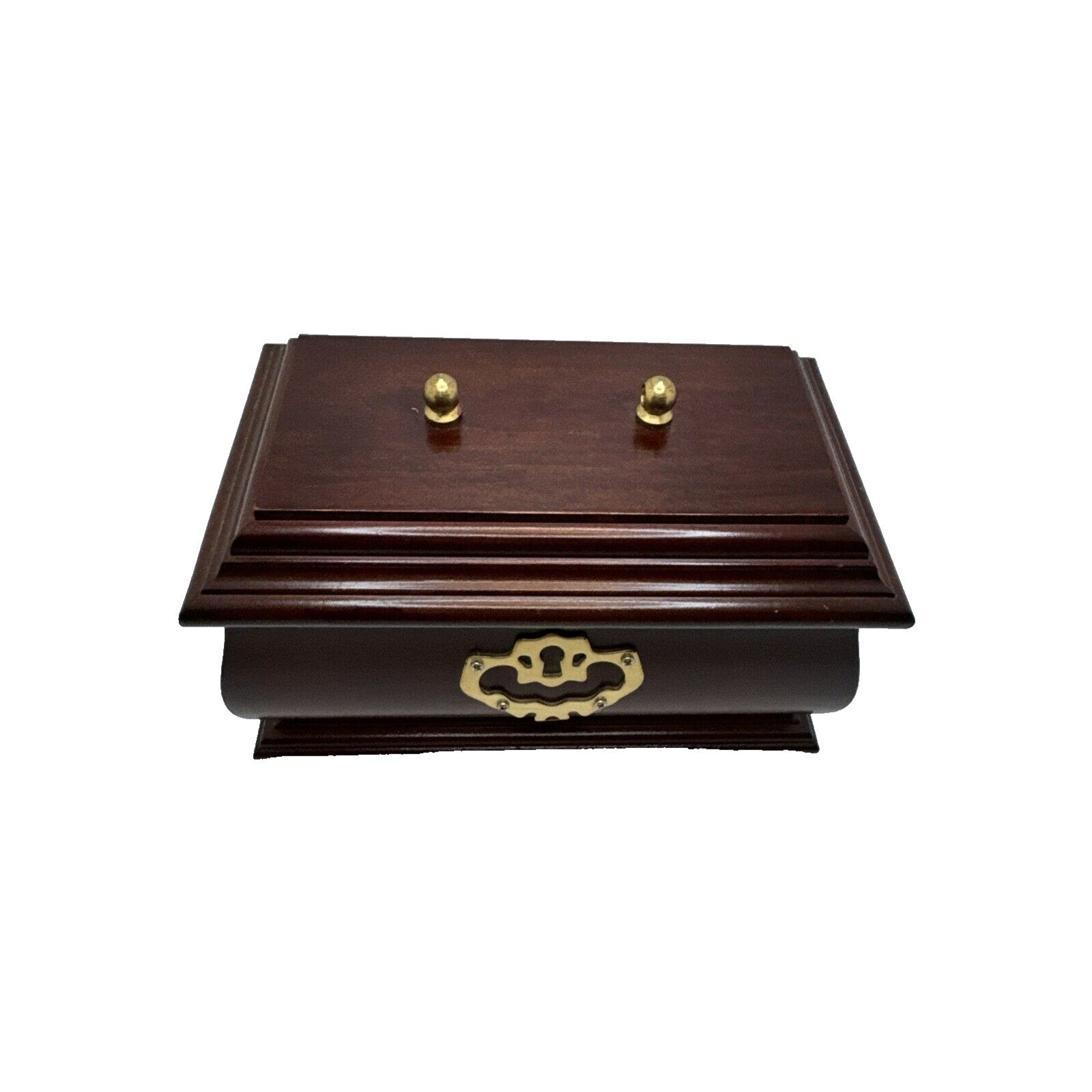BOMBAY VINTAGE DARK WOOD STORAGE CHEST BOX NO KEY