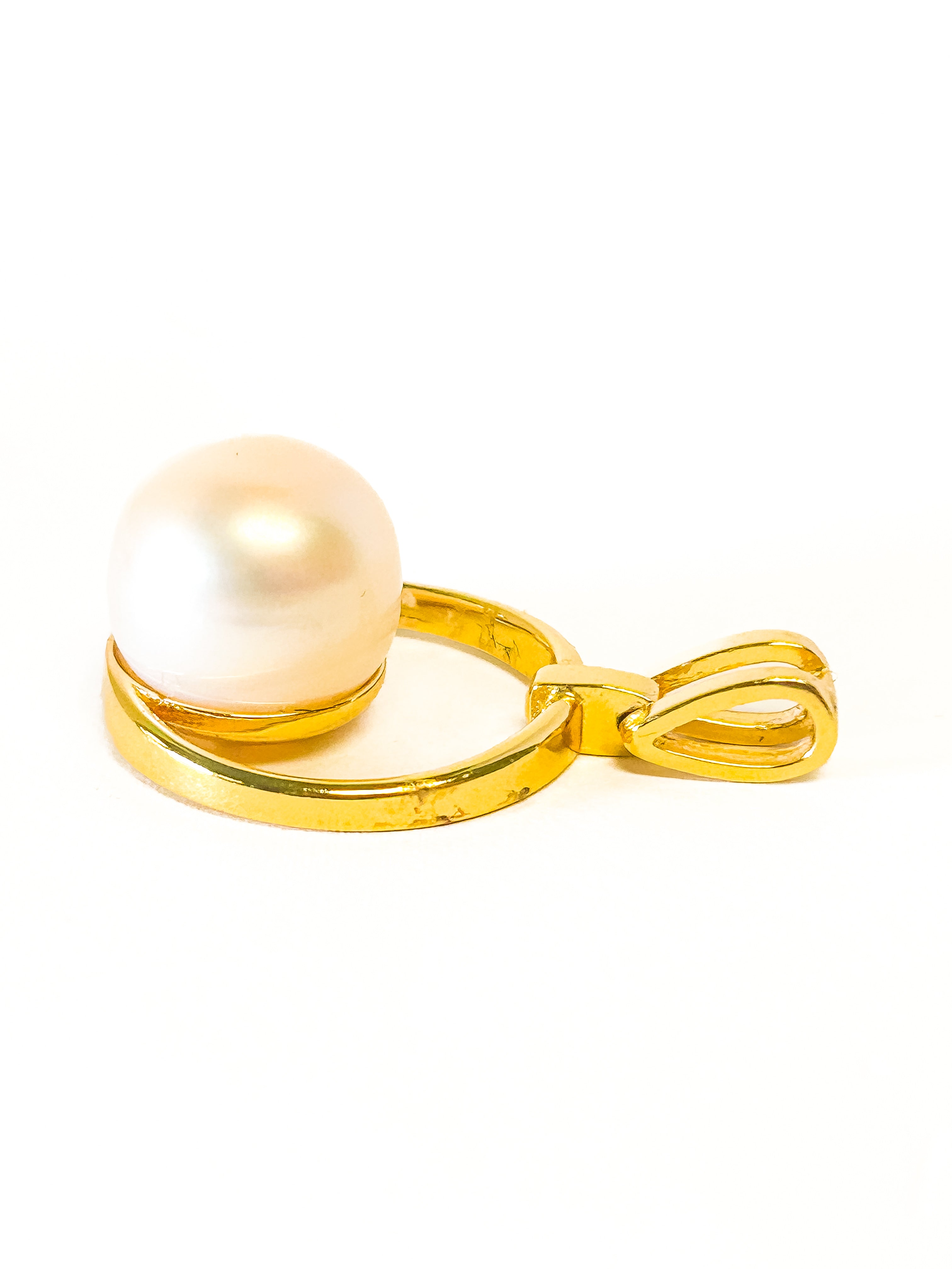 Gold plated 925 Sterling Silver Freshwater Pearl Pendant - Frijja, LLC