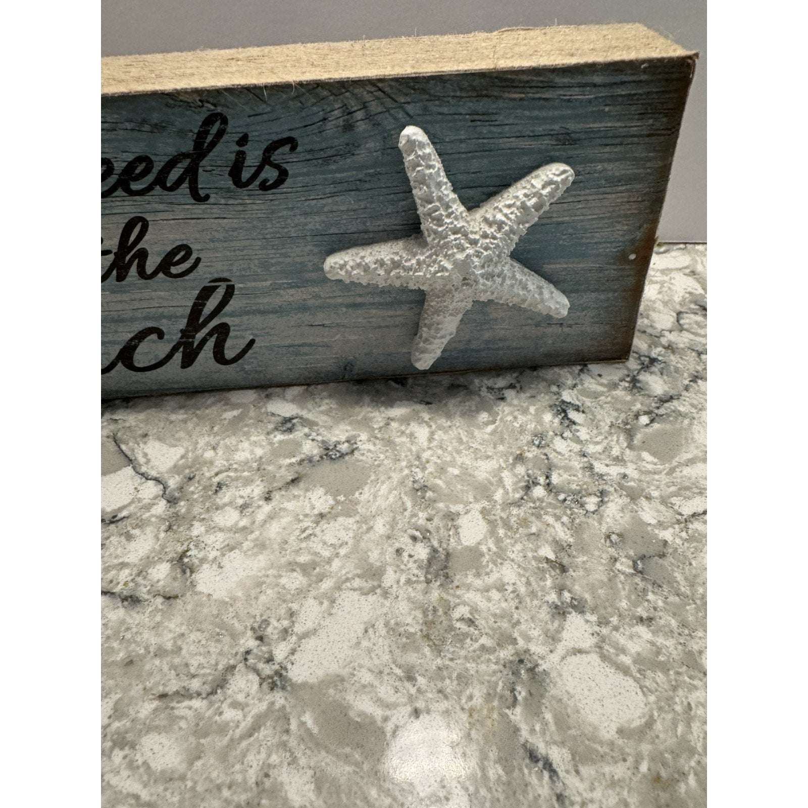 Coastal Wooden Sign All You Need Is Love and the Beach Hanging 14” X 4”