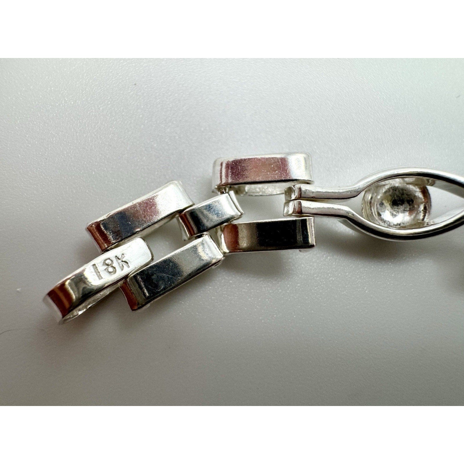 Designer Peruvian Sterling Silver 950 and 18K Gold Inlay Bracelet - 7.5”