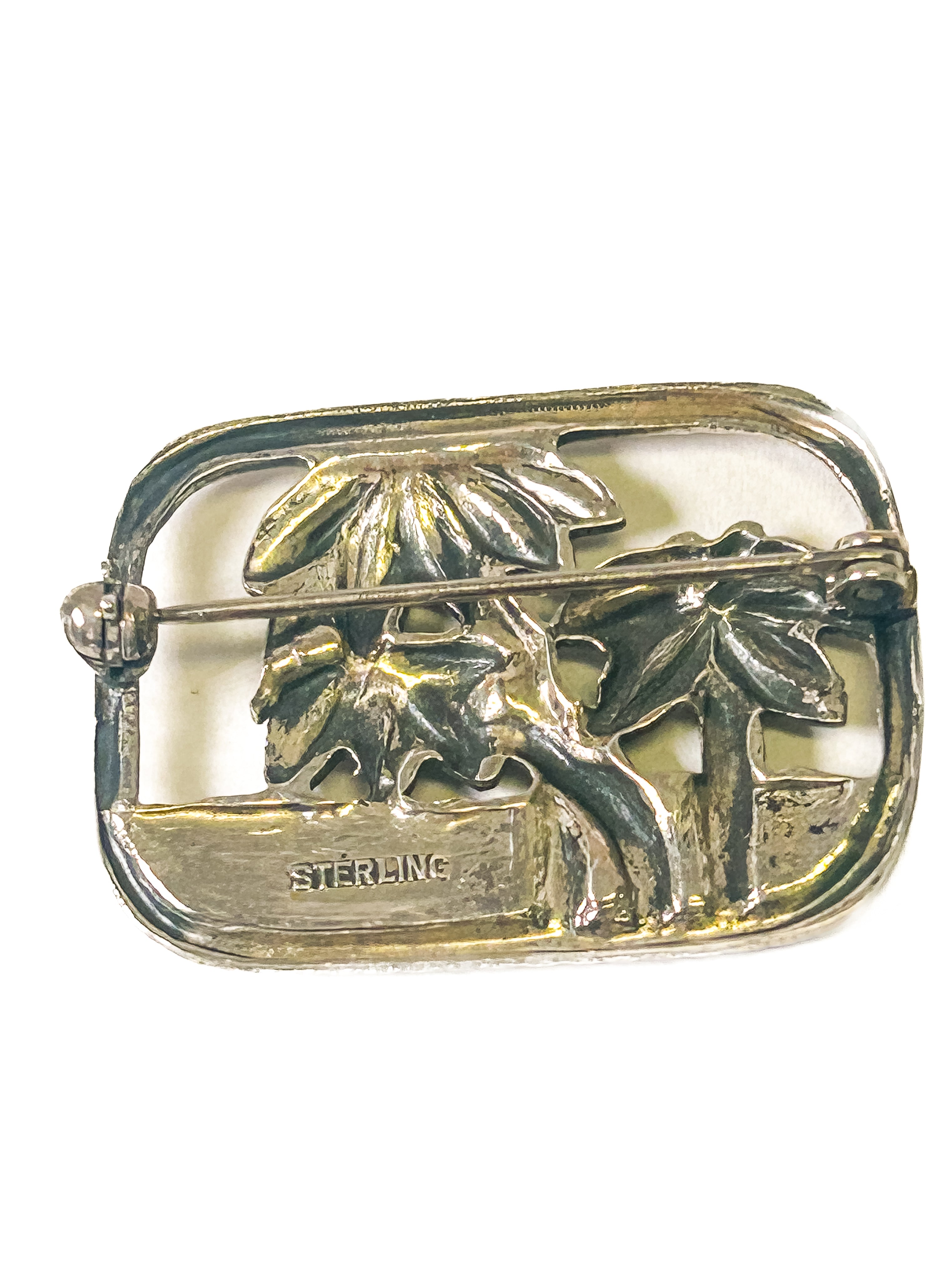 Vintage 925 Sterling Silver Palm Tree Brooch - Frijja, LLC