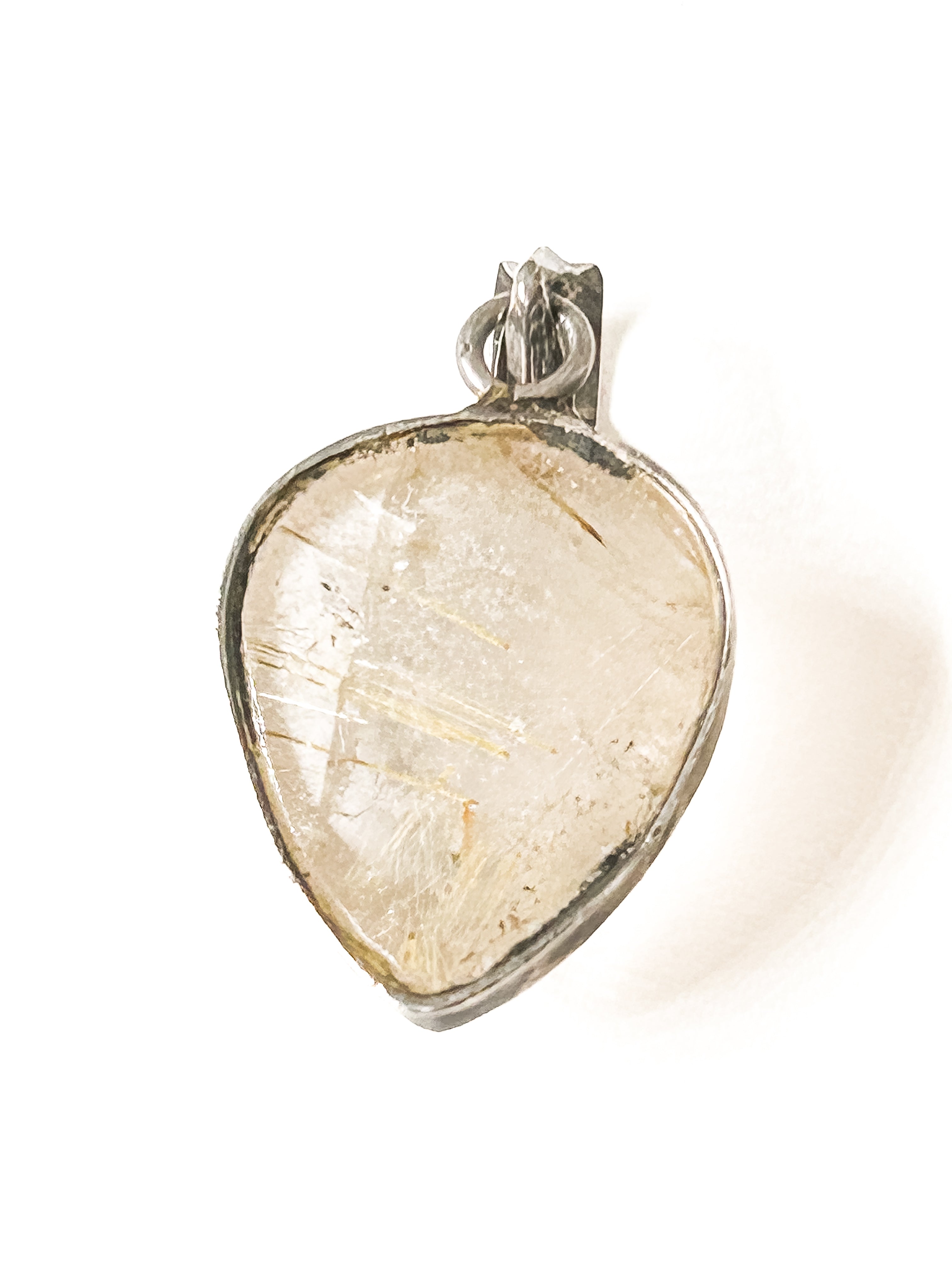 Vintage 925 Sterling Silver Clear Quartz Pendant - Frijja, LLC