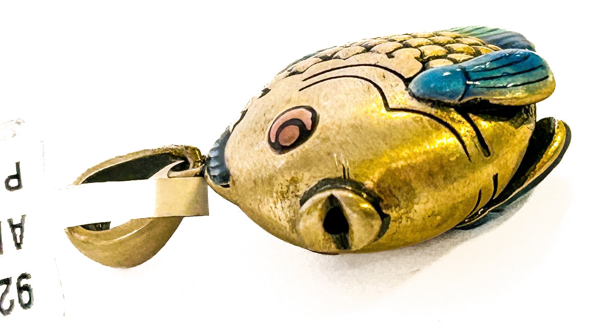 Vintage 925 Sterling Silver Fish Pendant - Frijja, LLC
