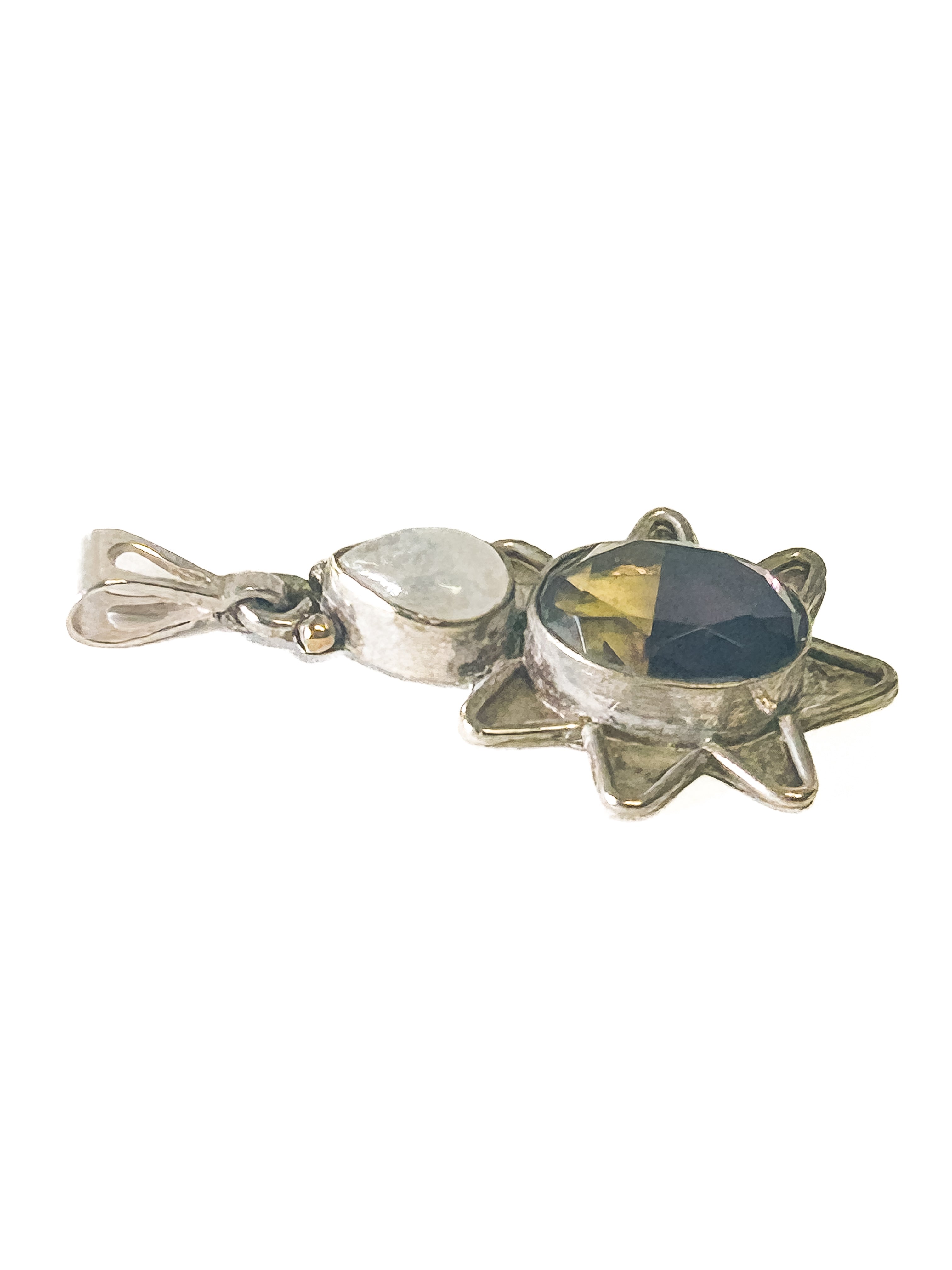 Vintage 925 Sterling Silver Ametrine and Moonstone Pendant - Frijja, LLC