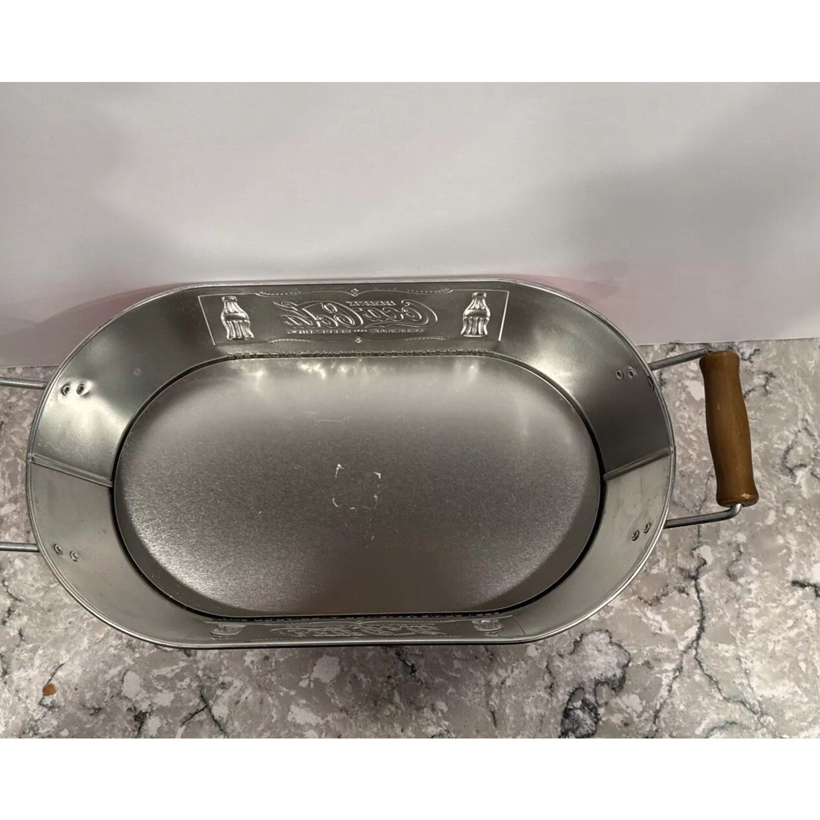Collectible Coca Cola Tray Candy Dish with Wooden Handles 15" x 11"