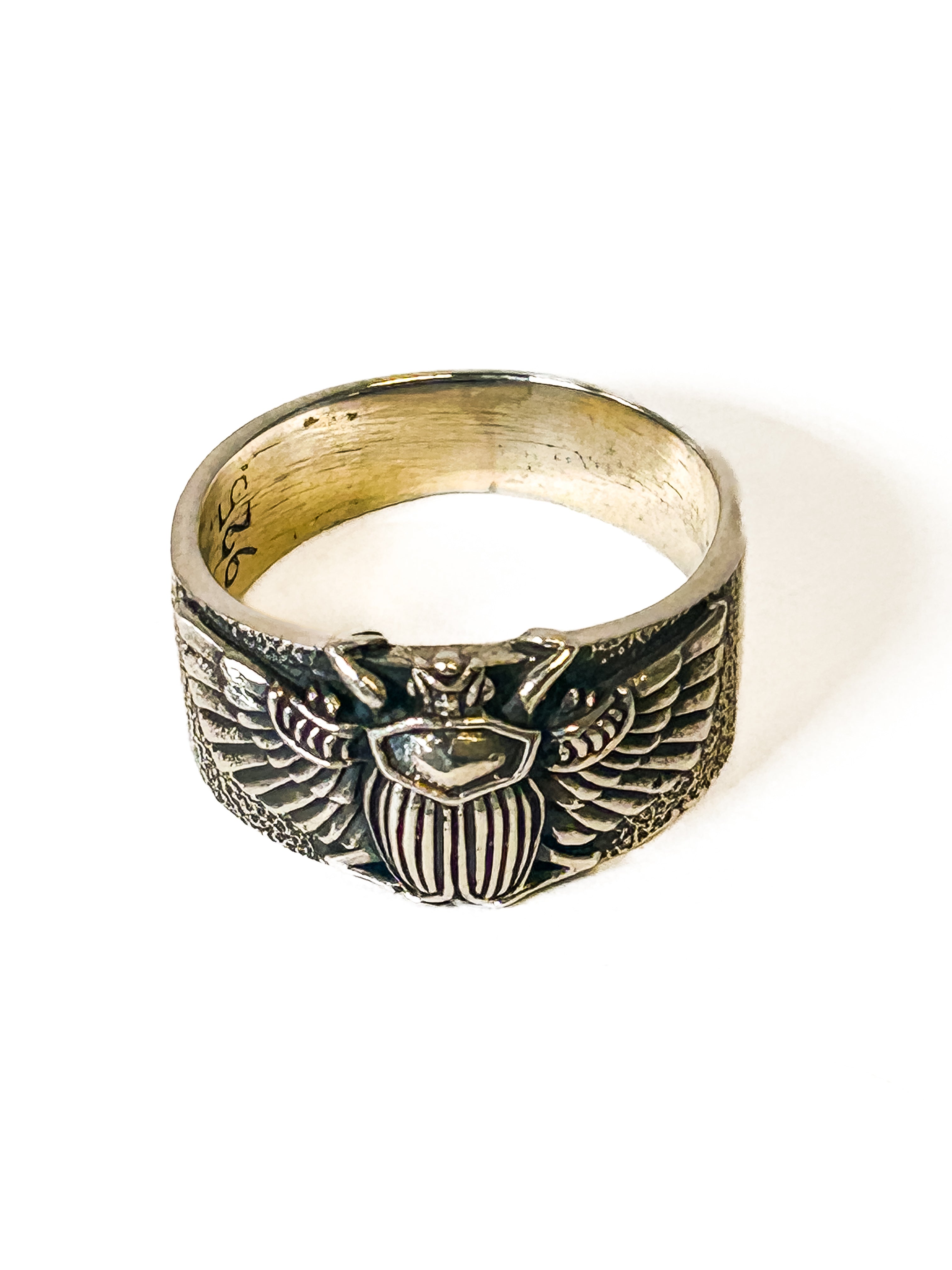 925 Sterling silver Winged Scarab ring size 9.6 - Frijja, LLC