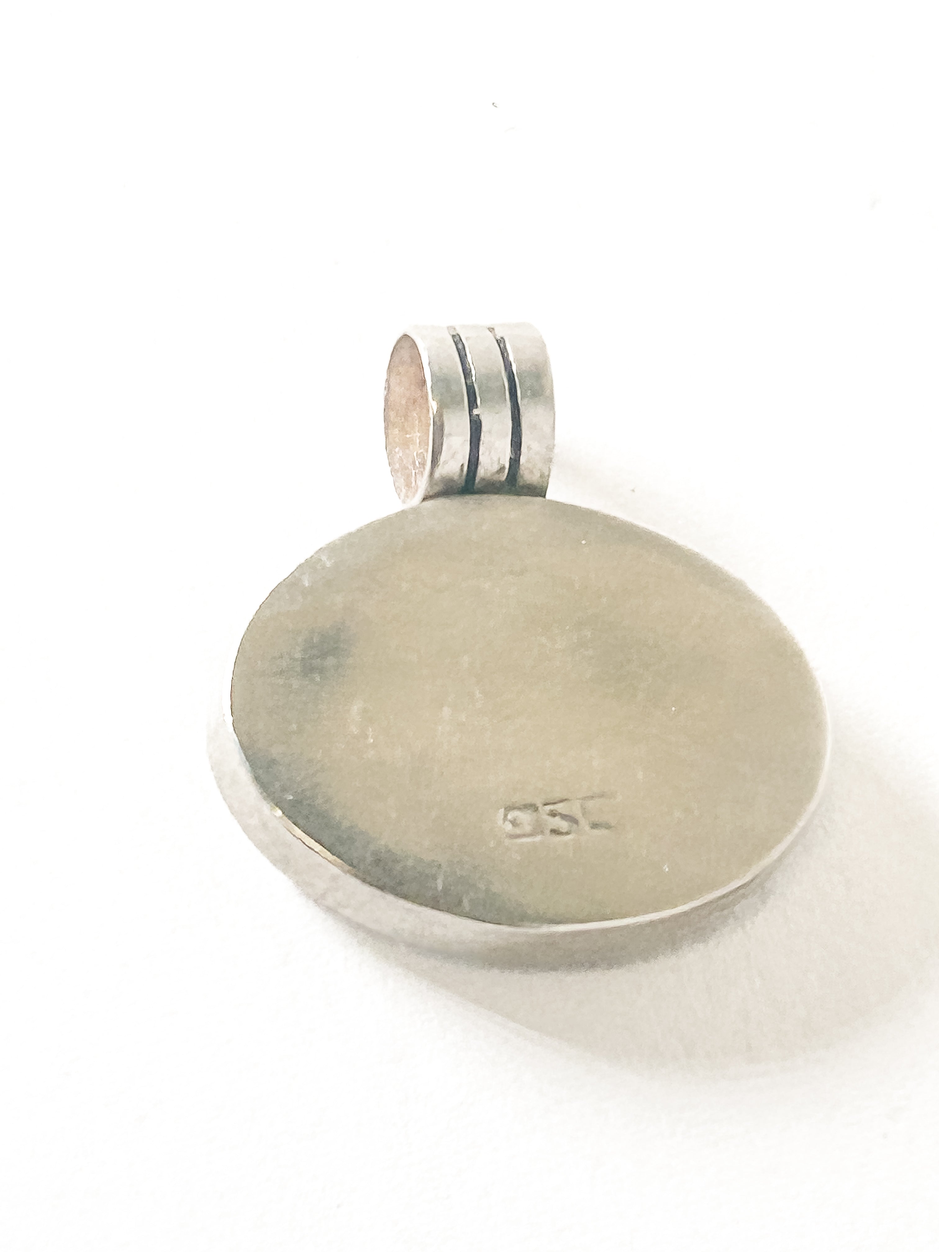 Vintage 950 Sterling Silver Chrysocolla Pendant - Frijja, LLC