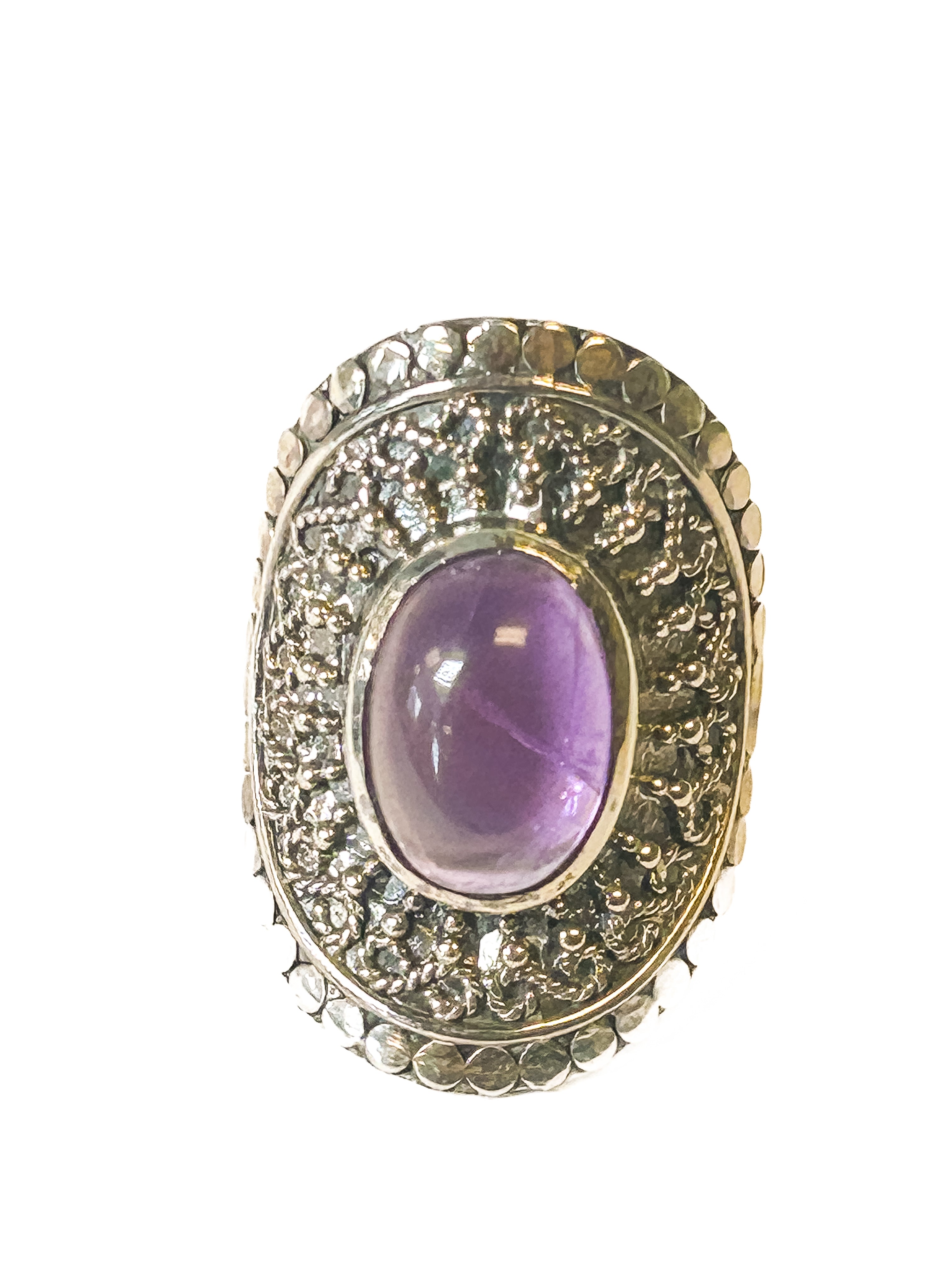 Vintage 925 Sterling Silver Amethyst Ring Size 10 - Frijja, LLC