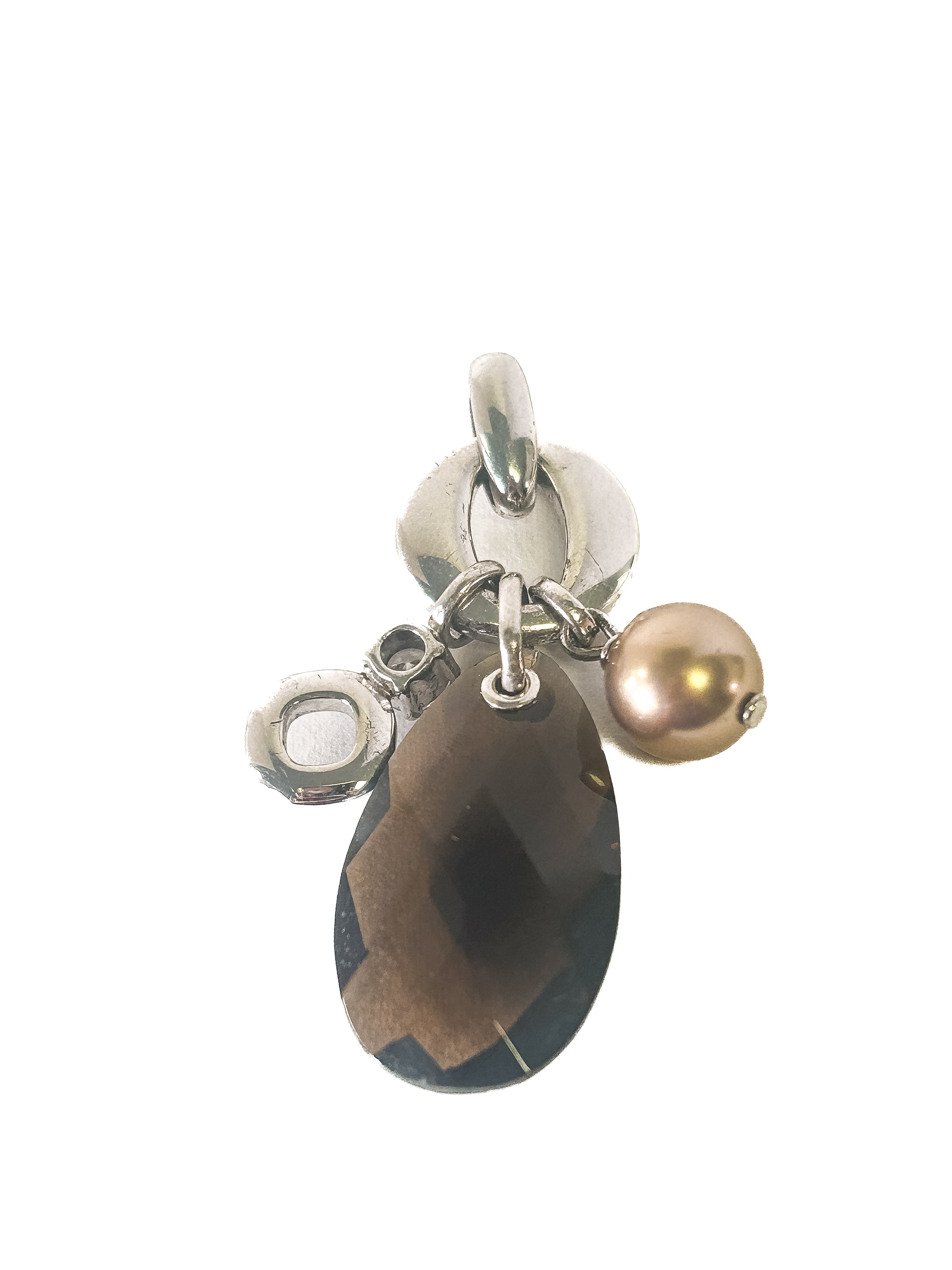 Vintage 925 Sterling Silver Smokey Quartz Pendant