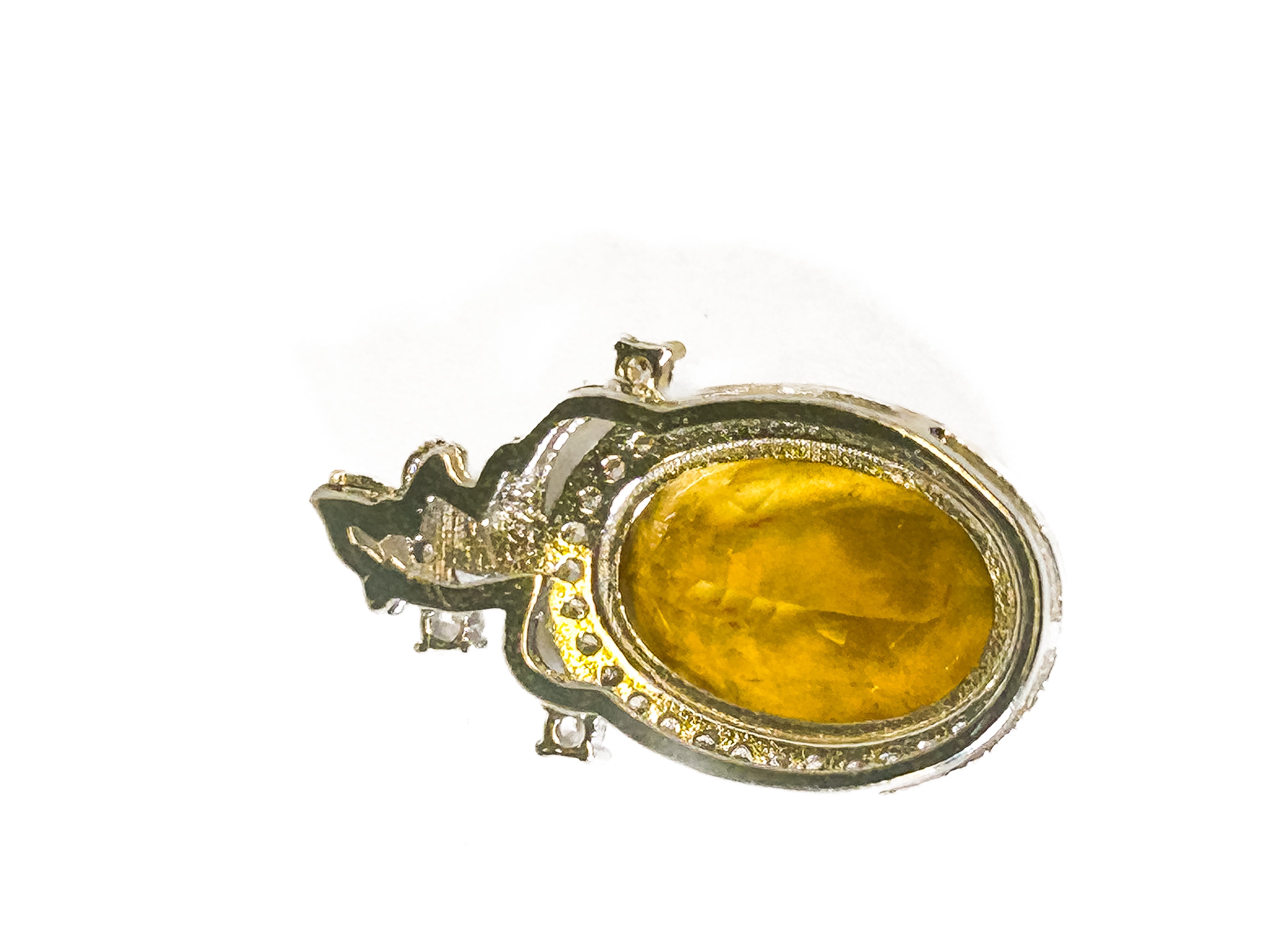 Vintage 925 Sterling Silver Honey Quartz Pendant - Frijja, LLC