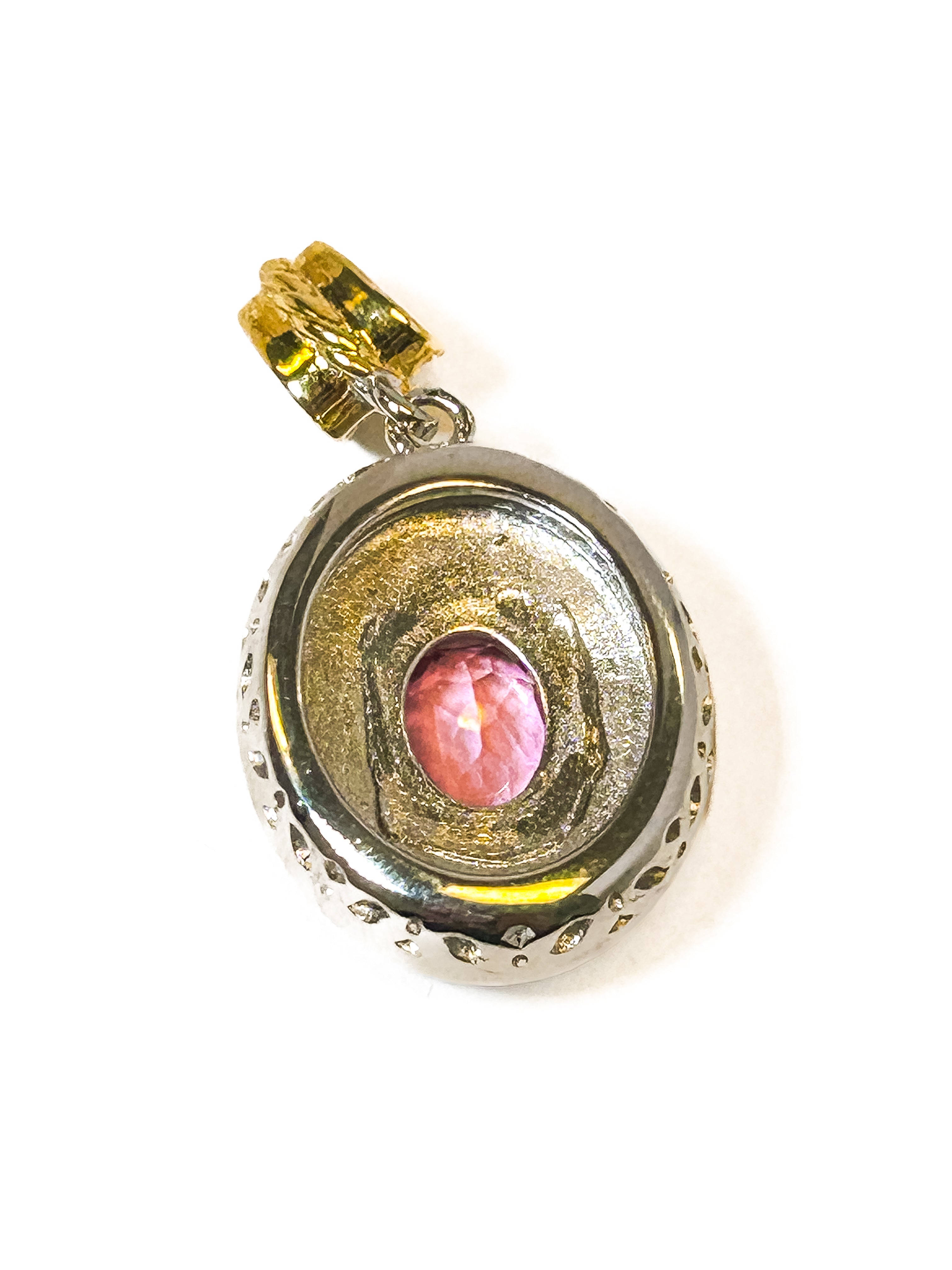 Vintage 925 Sterling Silver Pink Topaz Pendant - Frijja, LLC
