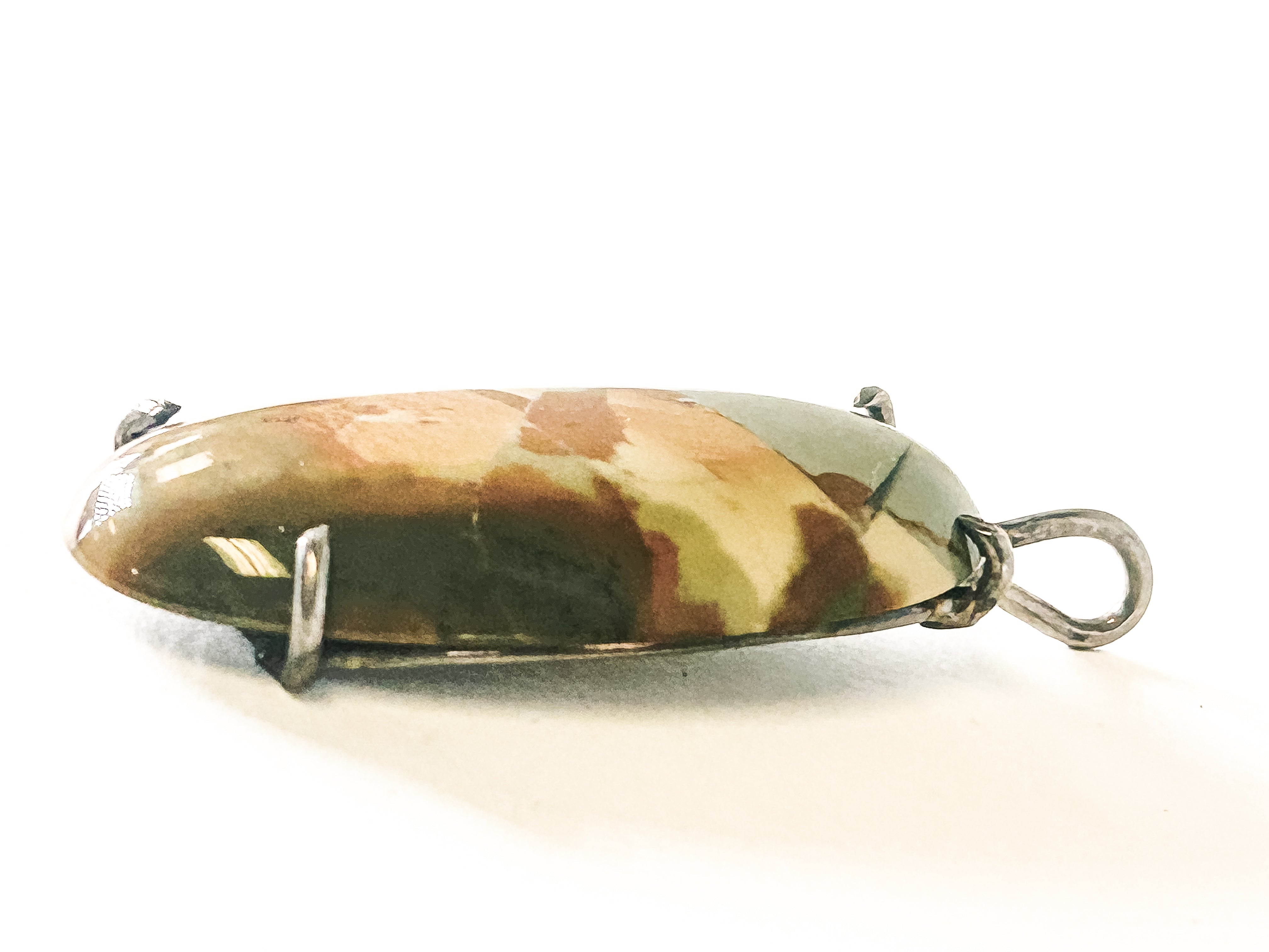 Vintage 925 Sterling Silver Picasso Jasper Pendant - Frijja, LLC