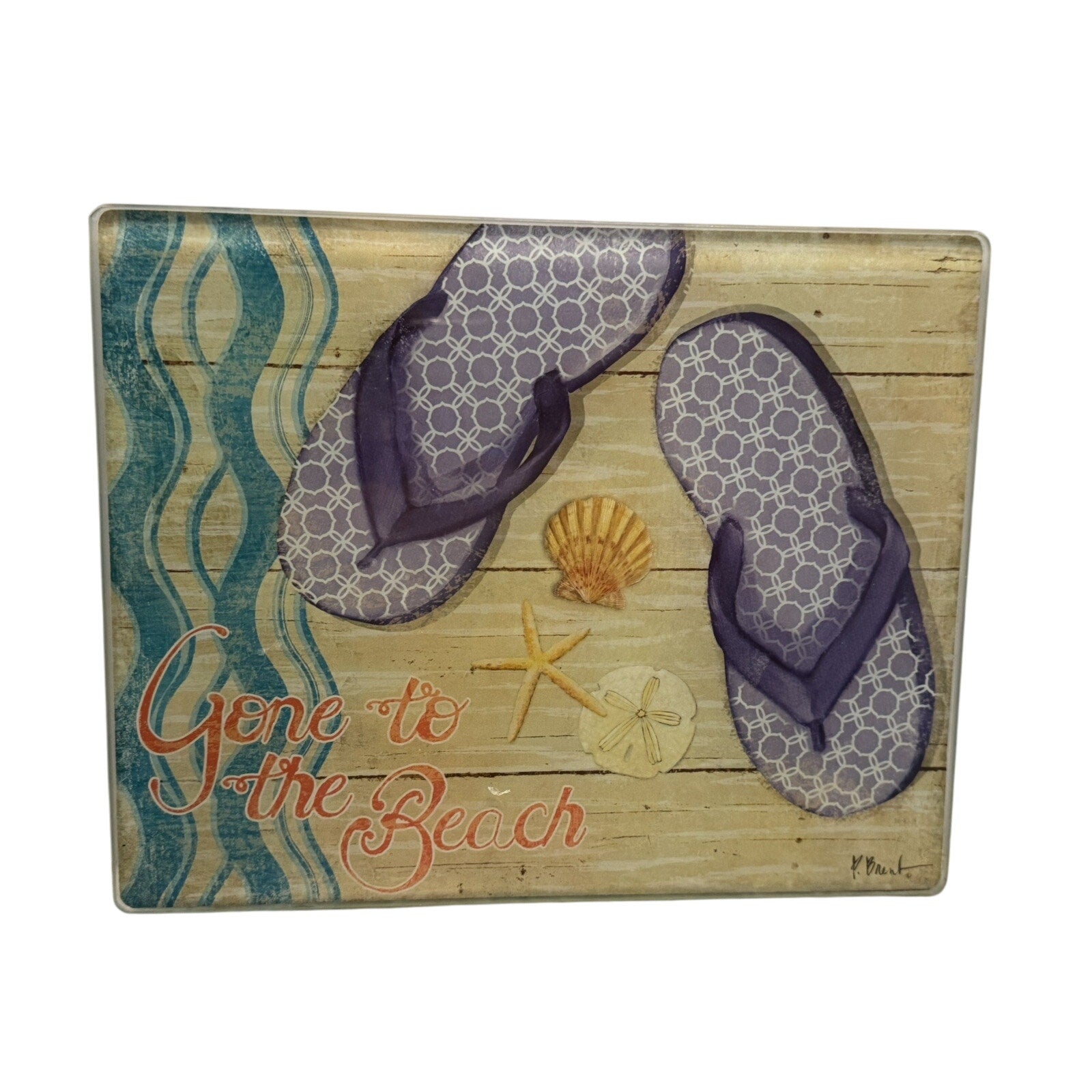 LS Arts Cheese Cutting Board Paul Brent Gone to the Beach