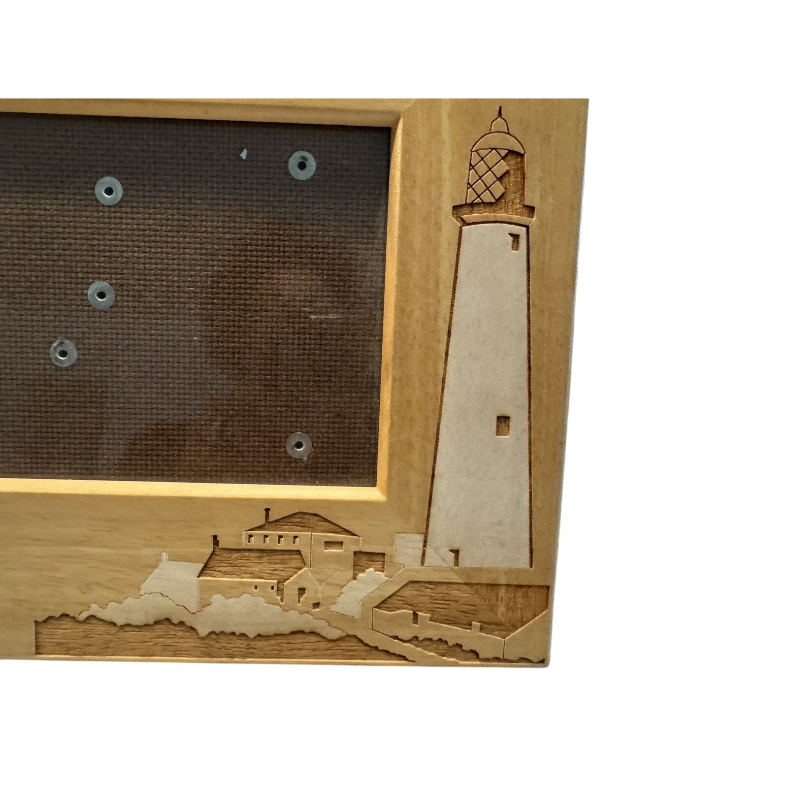 Coastal Wooden Picture Frame Inlay Marquetry Lighthouse