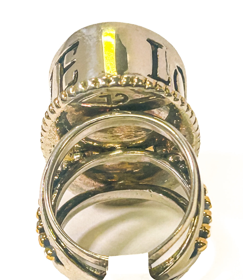Vintage 925 Sterling Silver Apatite Love Ring size 8 - Frijja, LLC