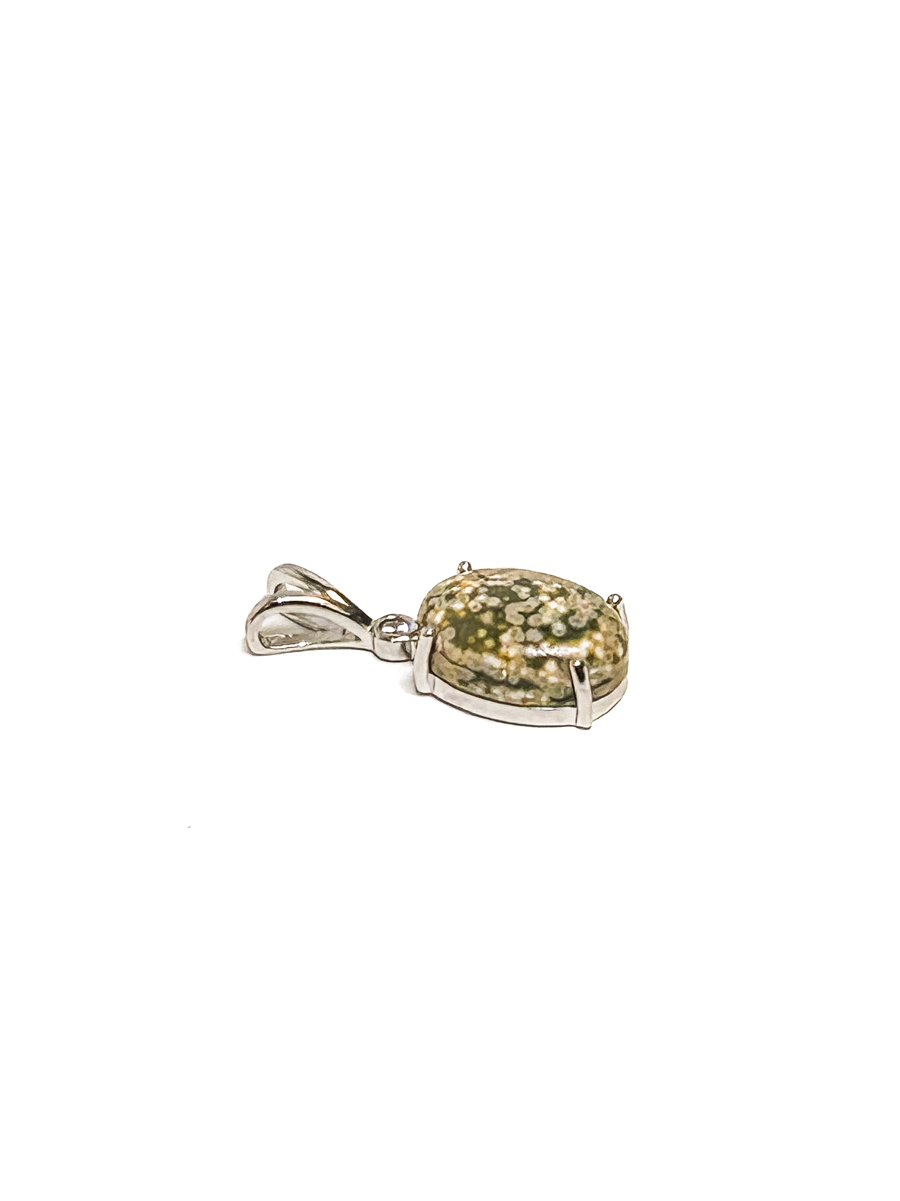 Vintage 925 Sterling Silver Zebra Jasper Pendant - Frijja, LLC