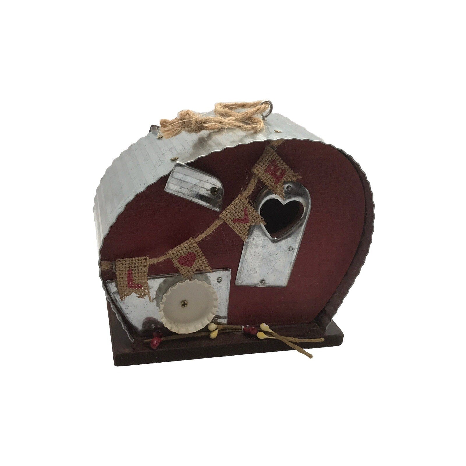 VALENTINE LOVE SHACK WOOD & METAL MOTOR HOME BIRD HOUSE FARMHOUSE RUSTIC COUNTRY