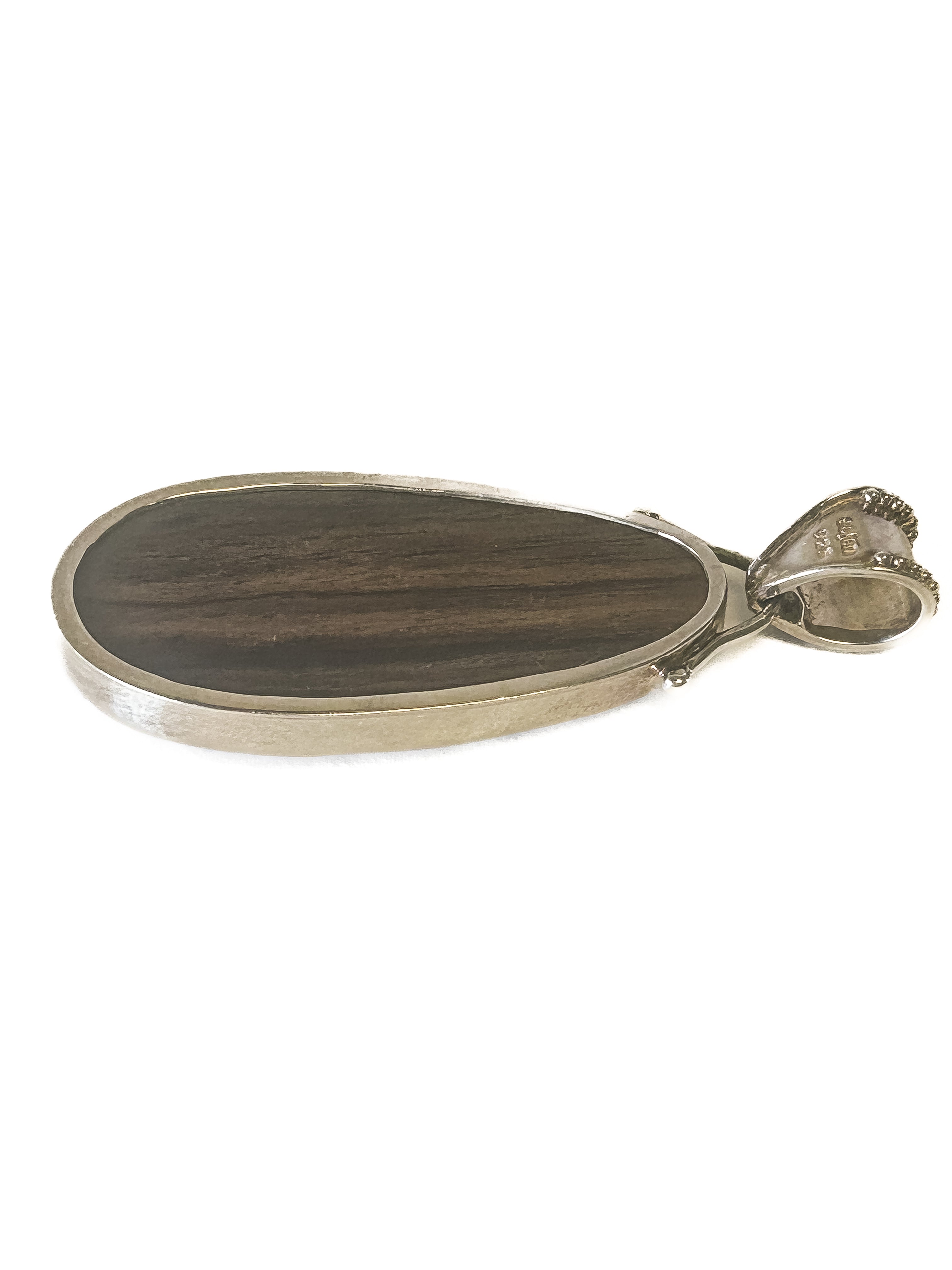 Vintage 925 Sterling Silver Virgo Wooden Pendant - Frijja, LLC