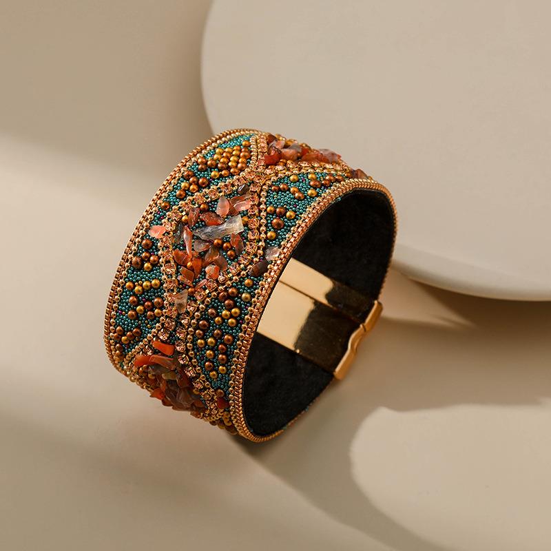 Bohemian Handmade Gravel Beads Ethnic Style Magnetic Buckle Bracelet