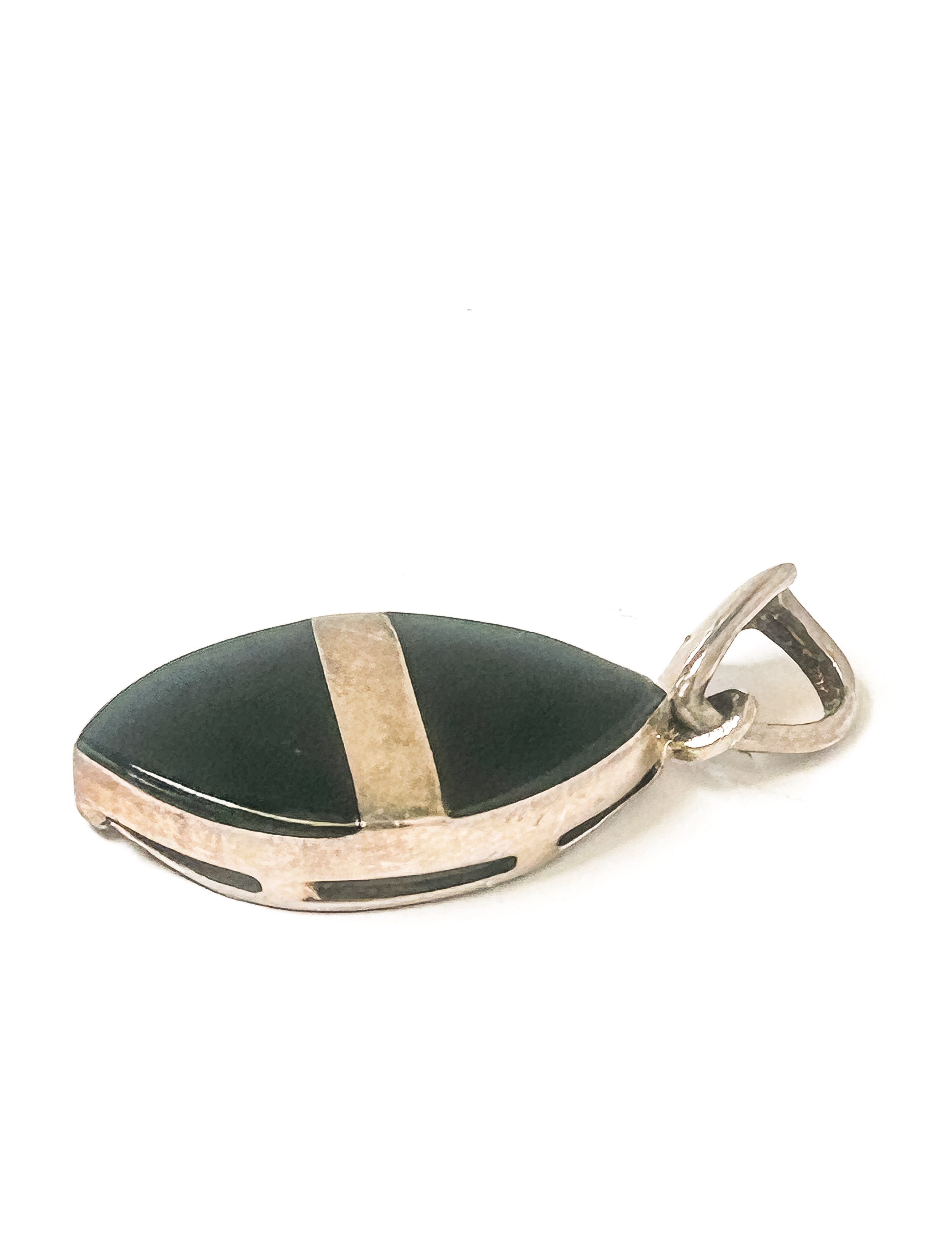Vintage 925 Sterling Silver Onyx Pendant - Frijja, LLC