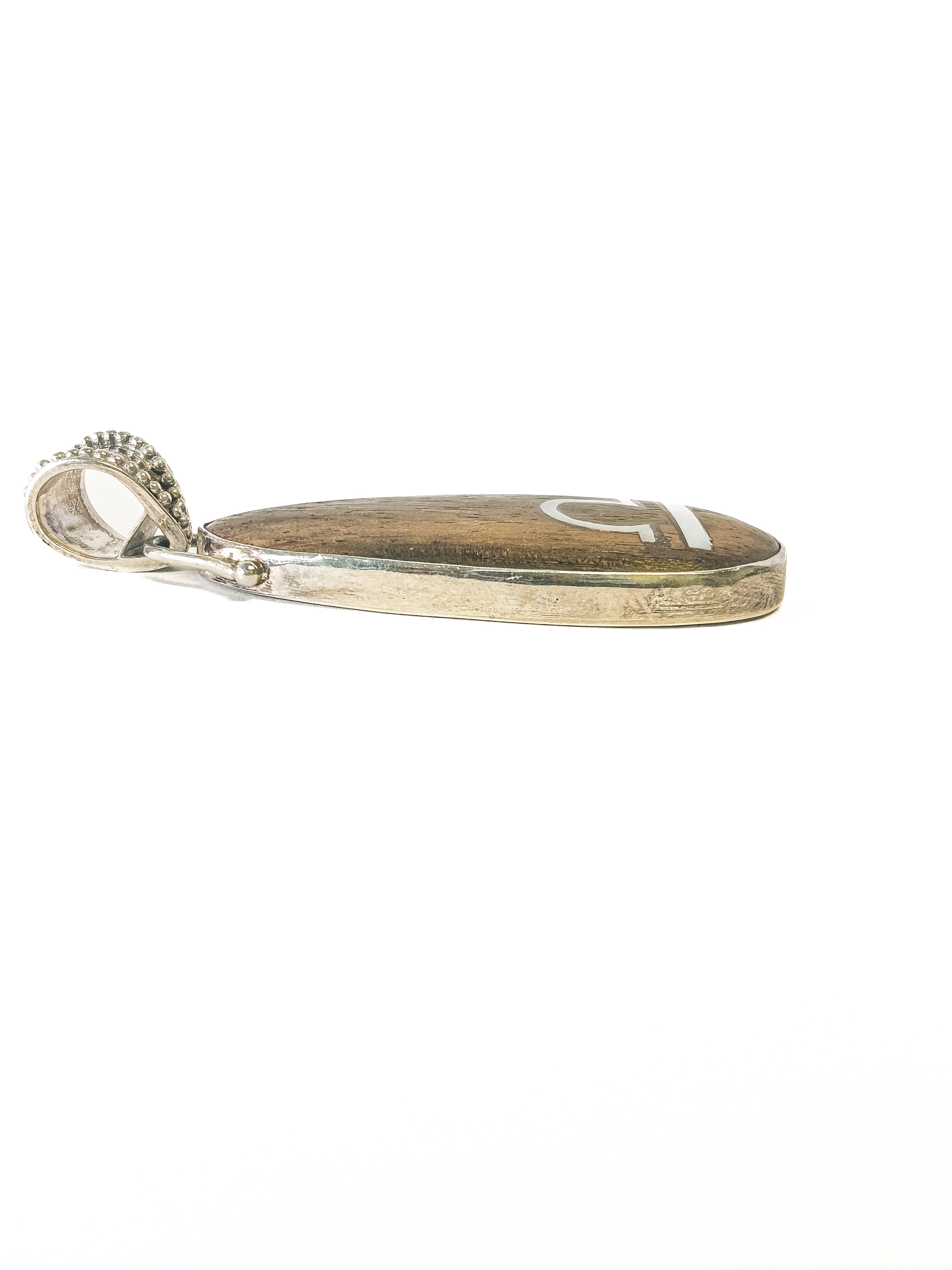 Vintage 925 Sterling Silver Wooden Libra Pendant - Frijja, LLC
