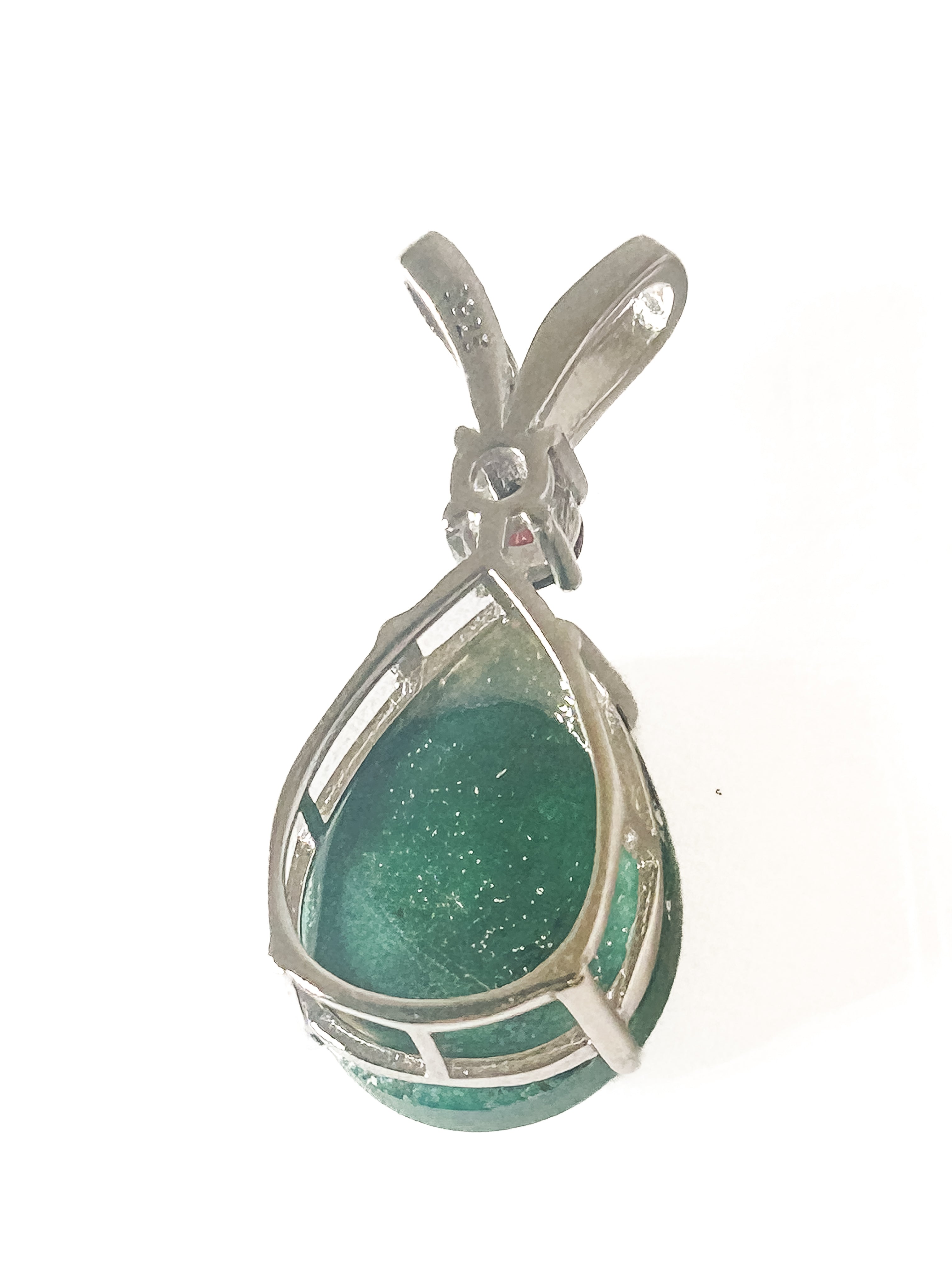 Vintage 925 Sterling Silver Jade Pendant - Frijja, LLC