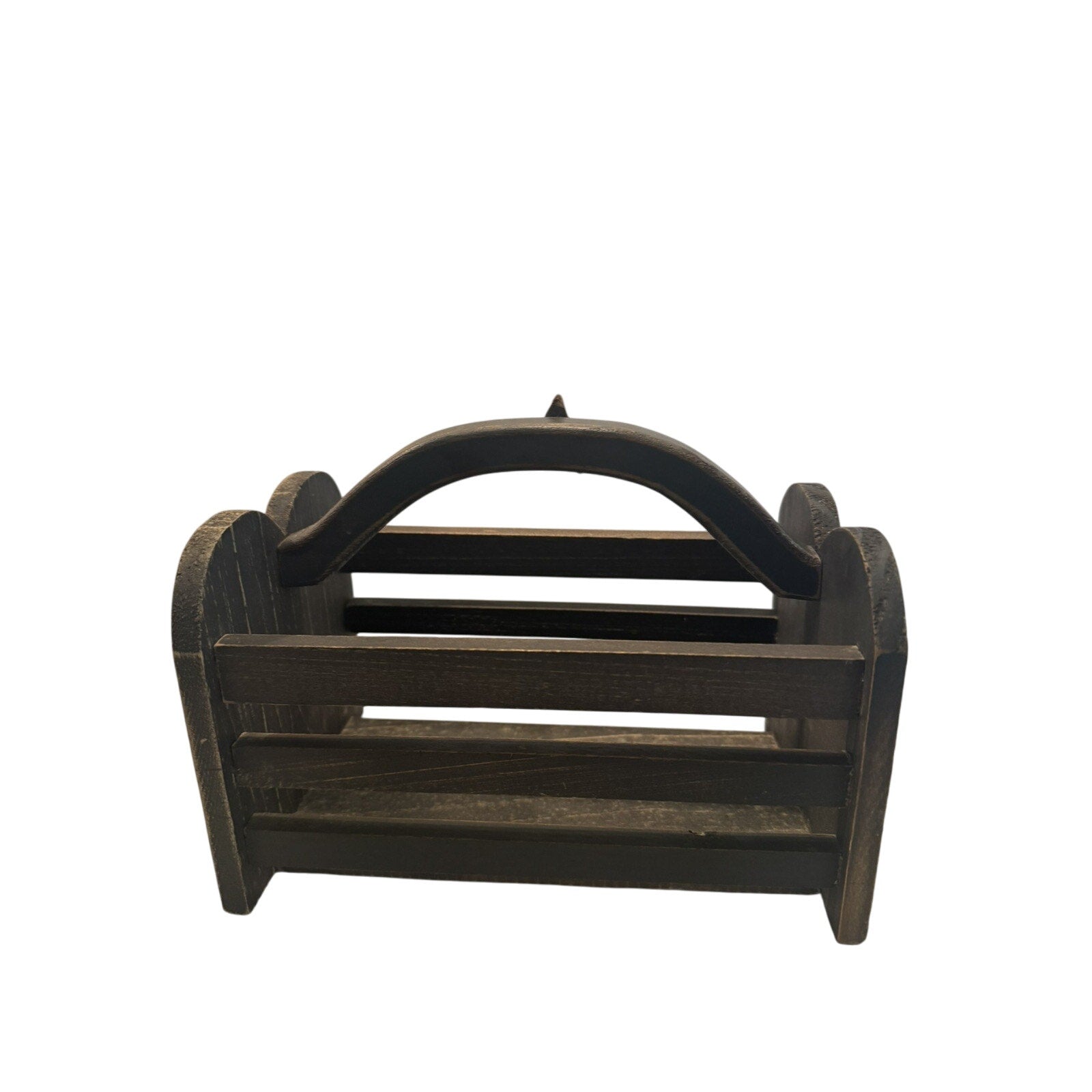 Vintage American Wood Storage Caddy Rustic Farmhouse Country