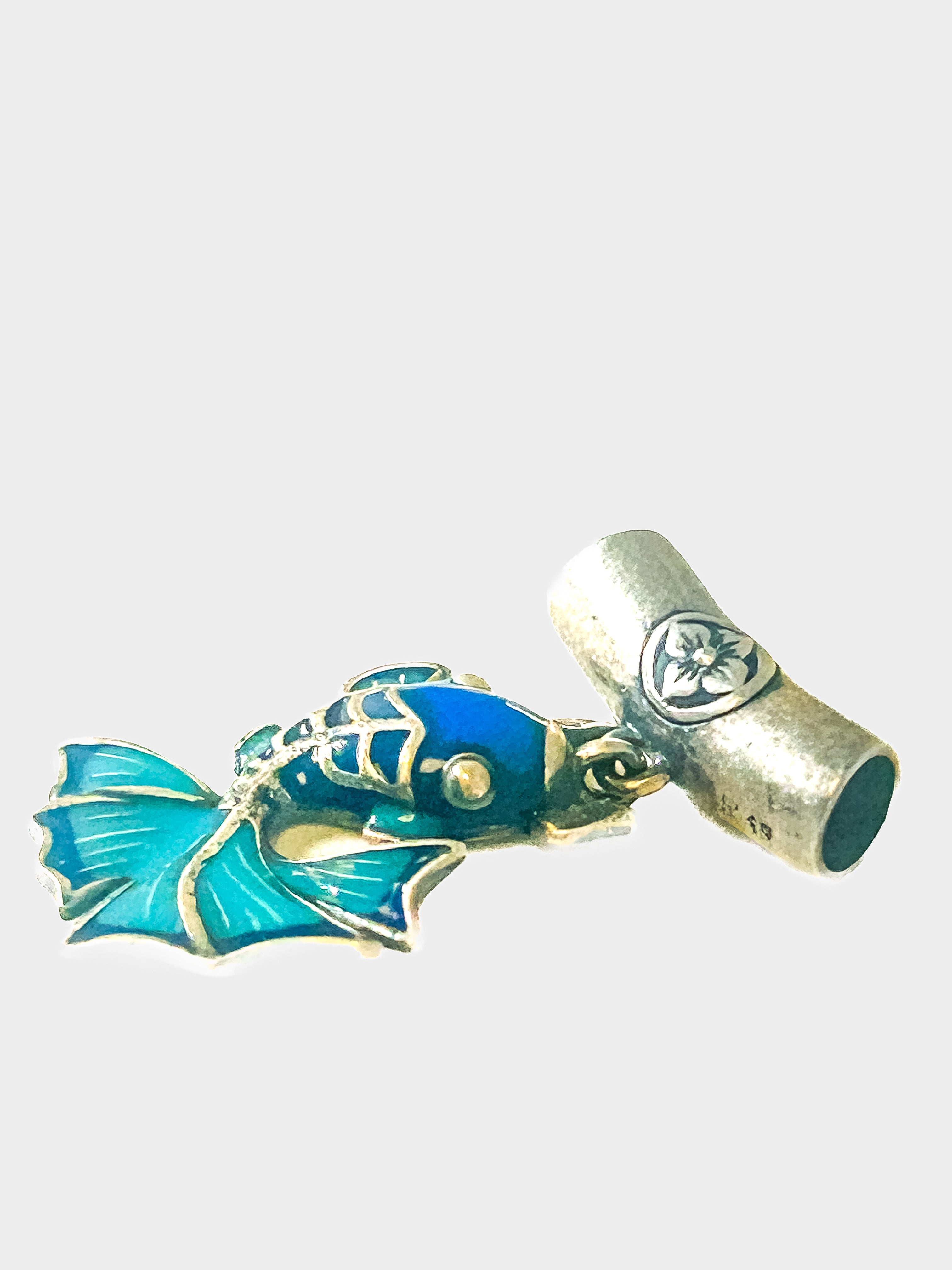 Vintage 925 Sterling silver Small fish Pendant - Frijja, LLC