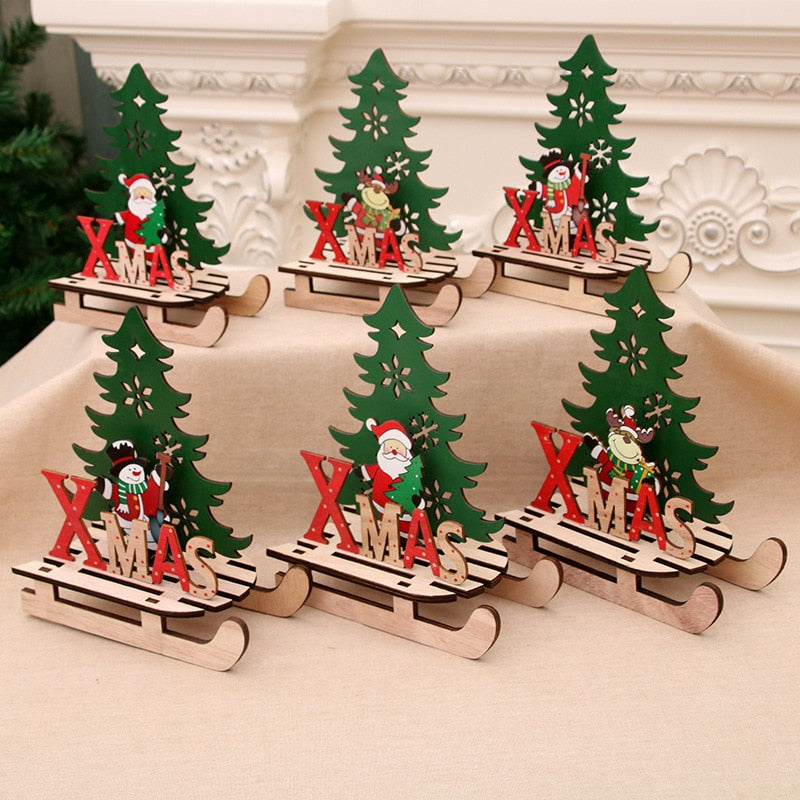 Christmas Wooden Sleigh Ornaments