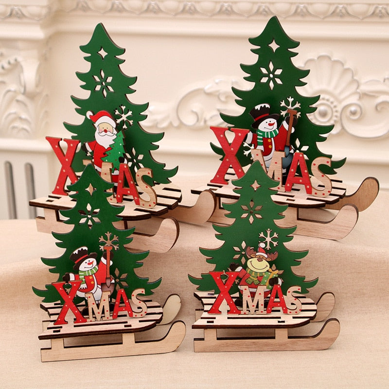 Christmas Wooden Sleigh Ornaments