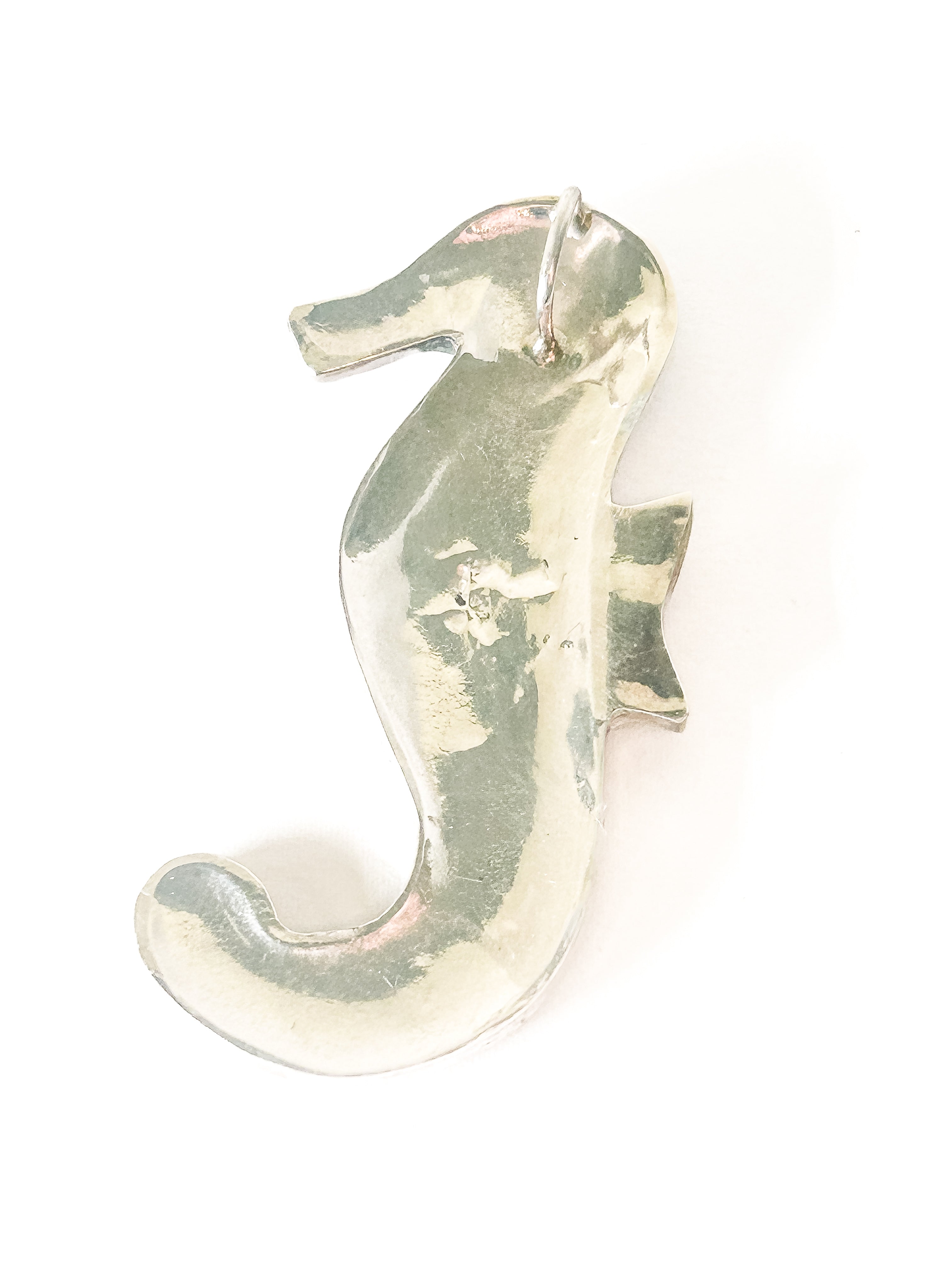 Vintage 925 Sterling Silver Red Seahorse Pendant - Frijja, LLC