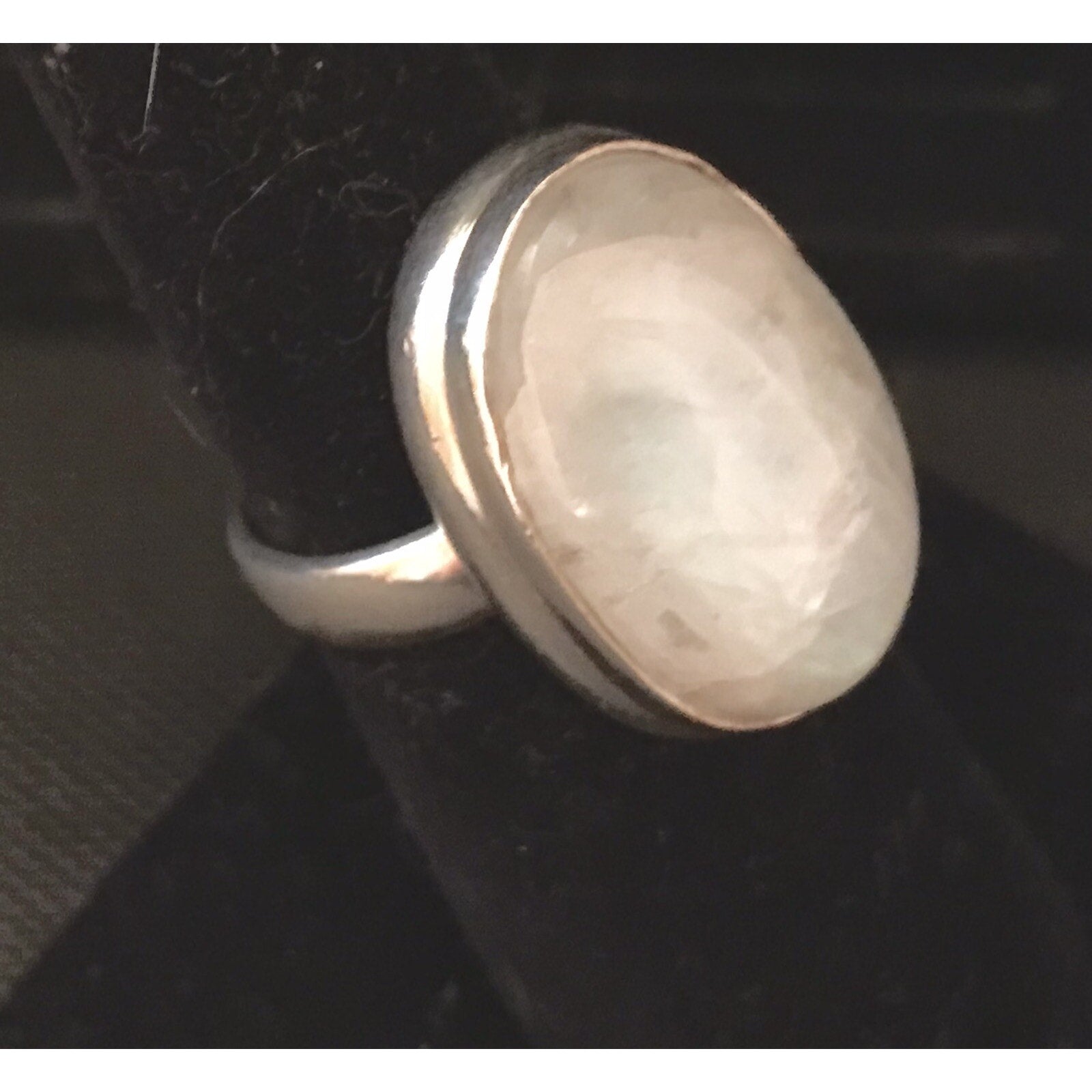Rainbow Moonstone Ring 925 Sterling Silver Handmade Jewelry Size 6.5