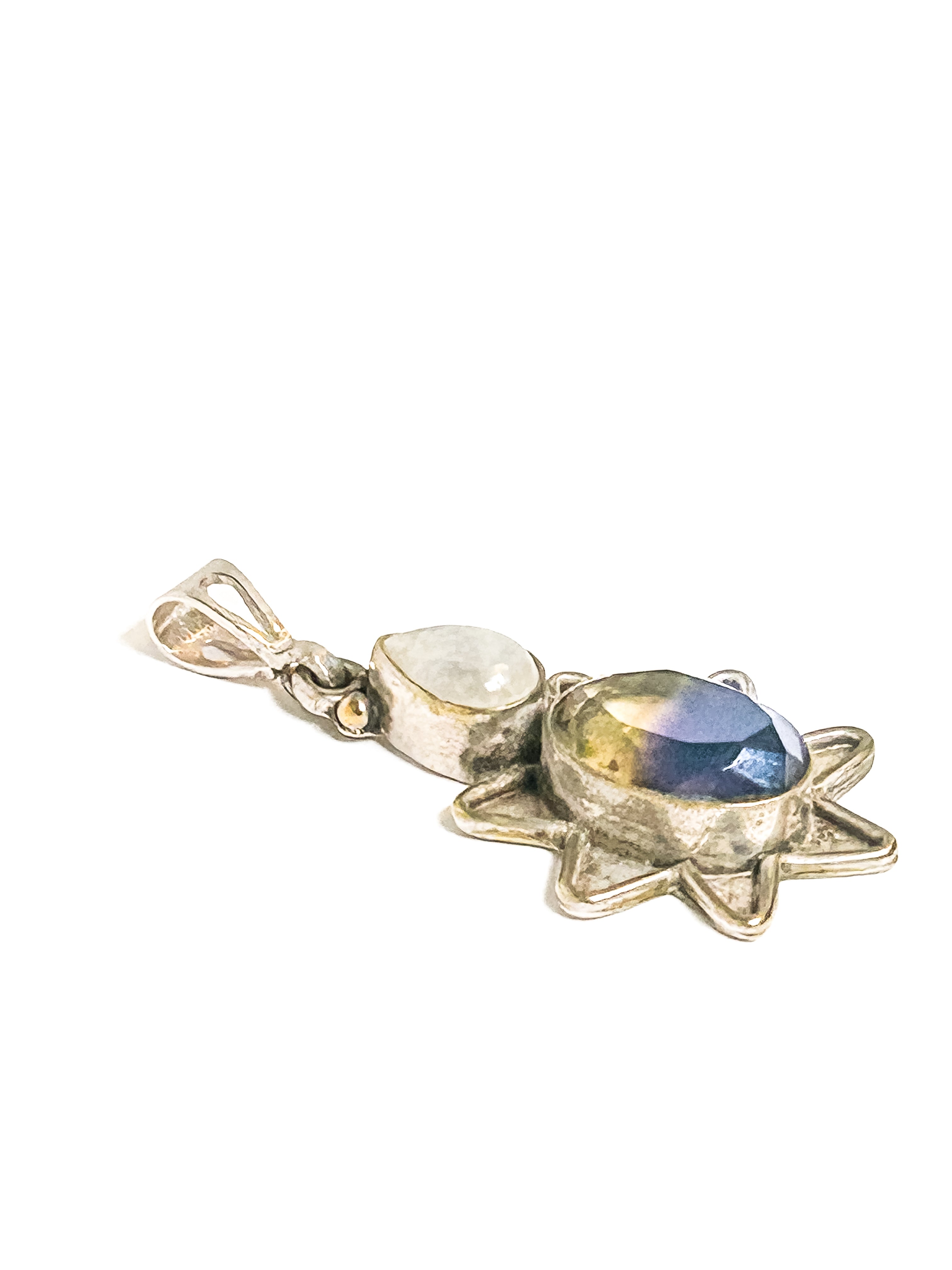 Vintage 925 Sterling Silver Ametrine and Moonstone Pendant - Frijja, LLC