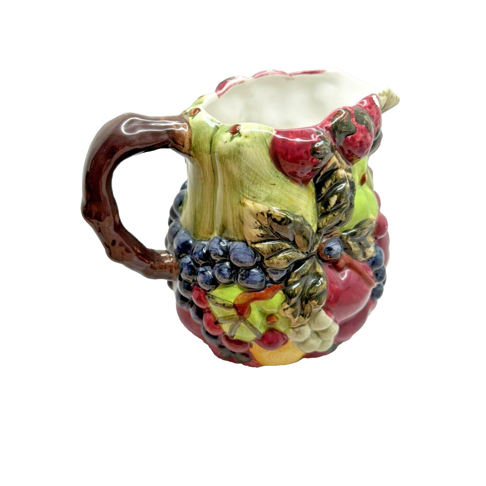 Block Country Orchard Ceramic Exterior Painted Fruit Pitcher