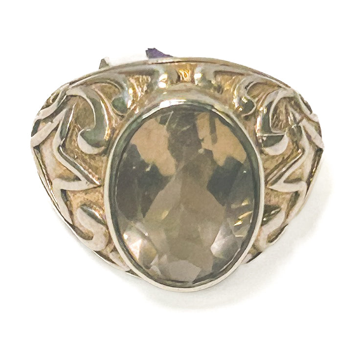 Vintage 925 Sterling Silver Smoky Quartz Ring - Size 7 - Frijja, LLC