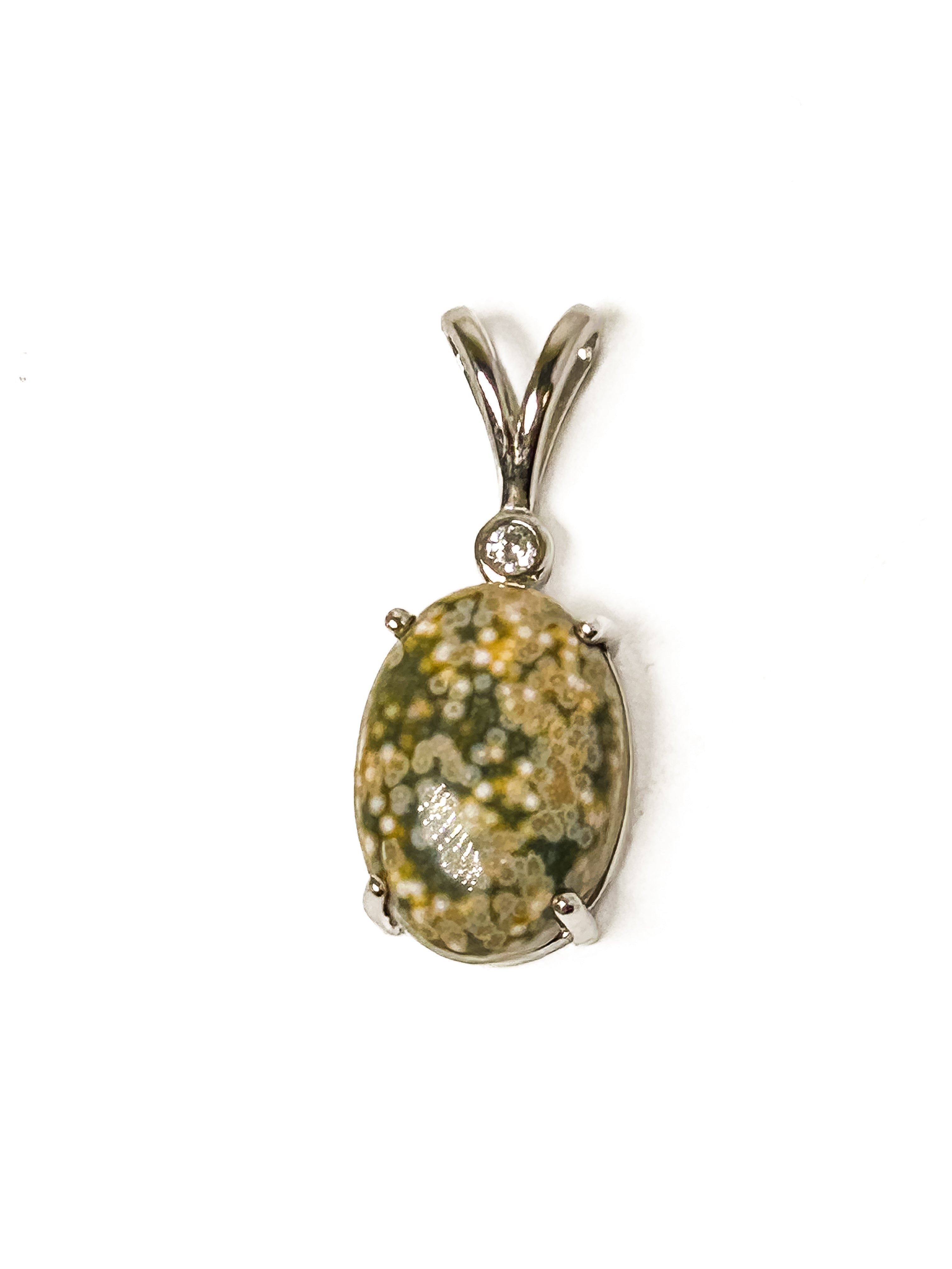 Vintage 925 Sterling Silver Zebra Jasper Pendant - Frijja, LLC