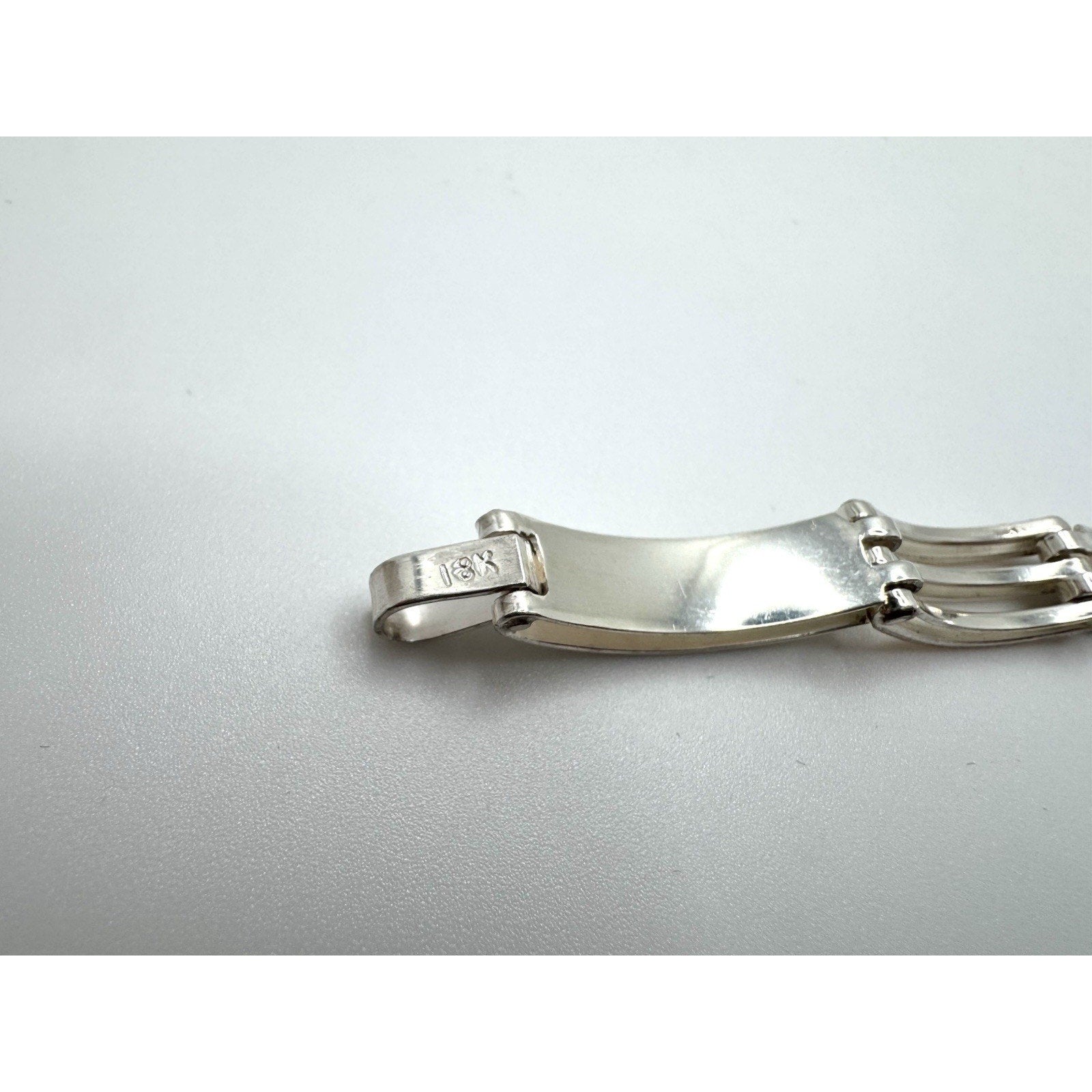Designer Peruvian Sterling Silver 950 and 18K Gold Inlay Bracelet - 7.5”