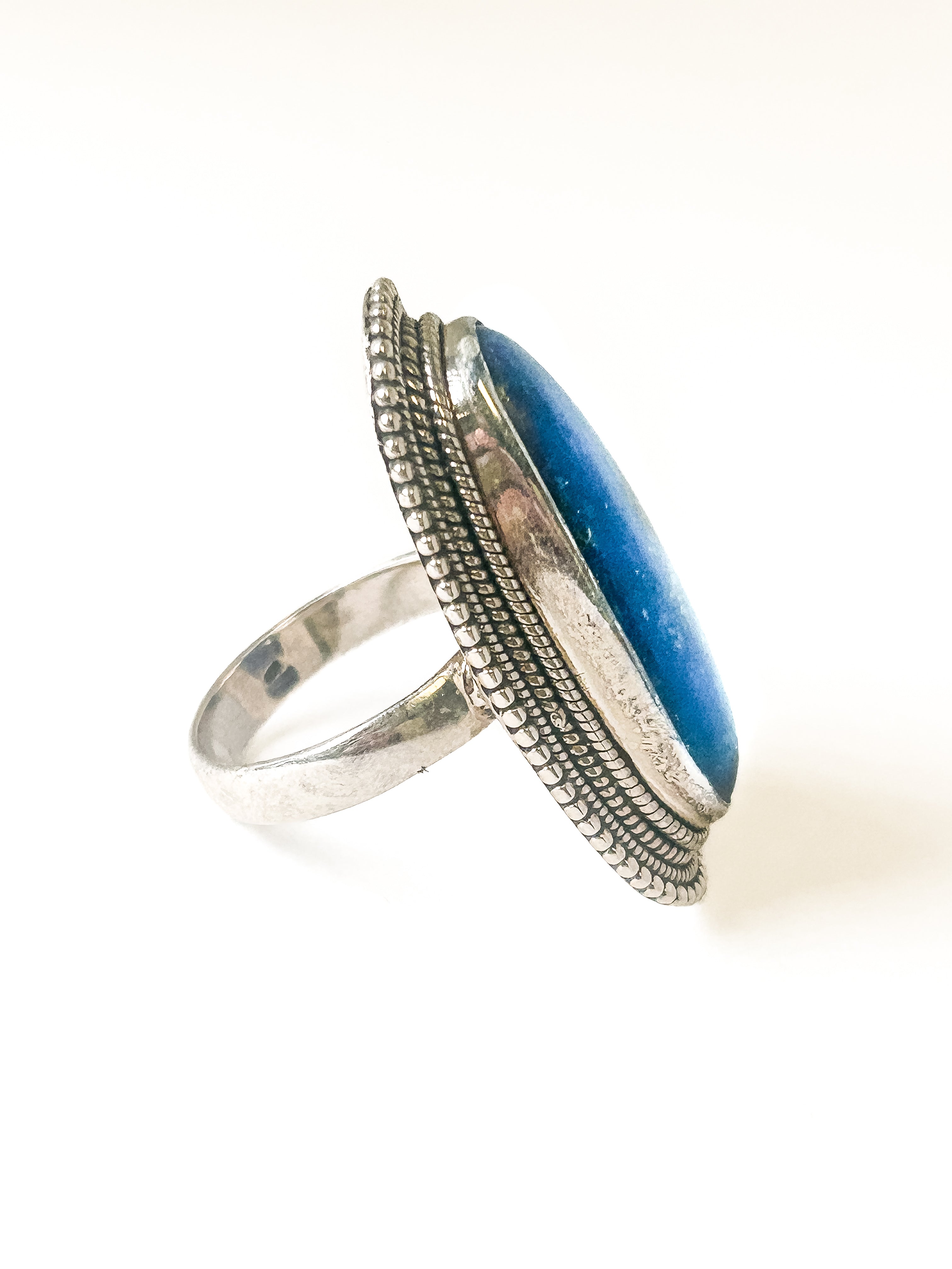 Vintage Oval Lapis Lazuli Ring Size 8 - Frijja, LLC