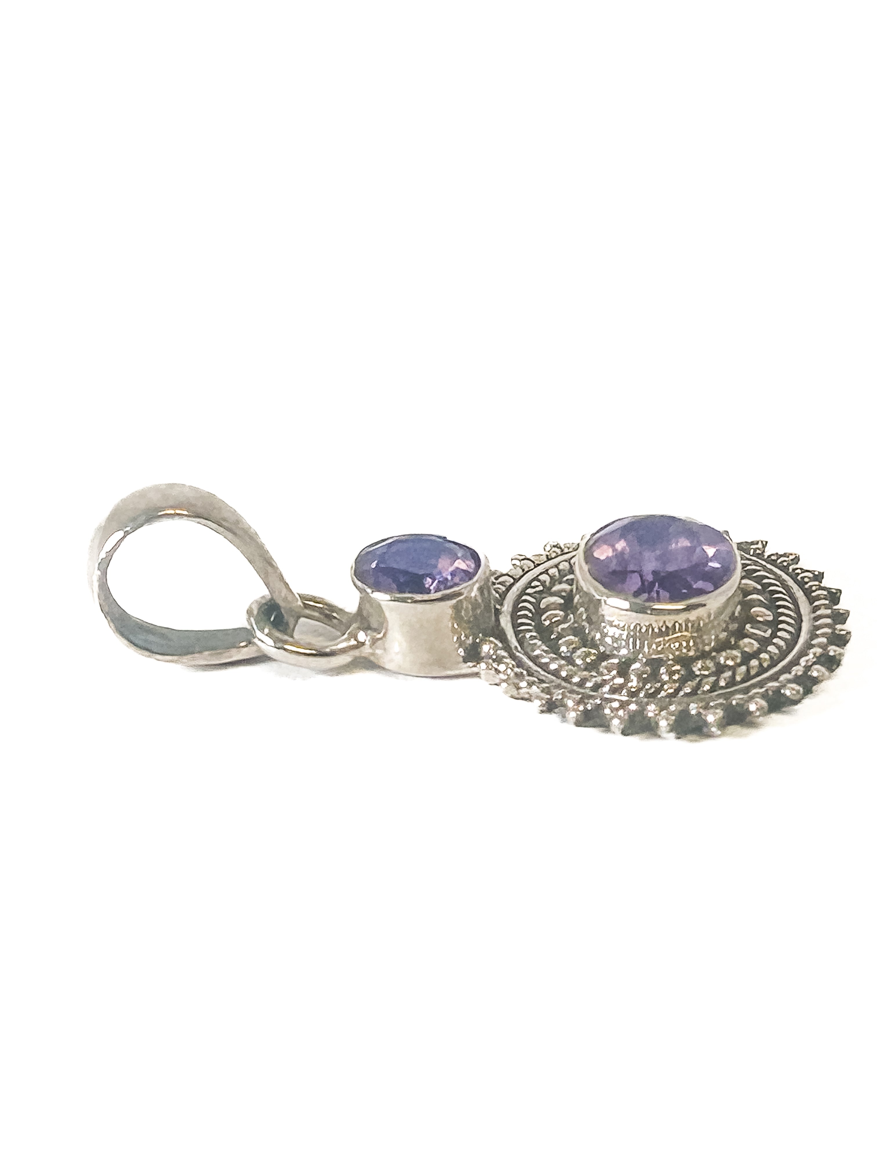 Vintage 925 Sterling Silver Amethyst Pendant