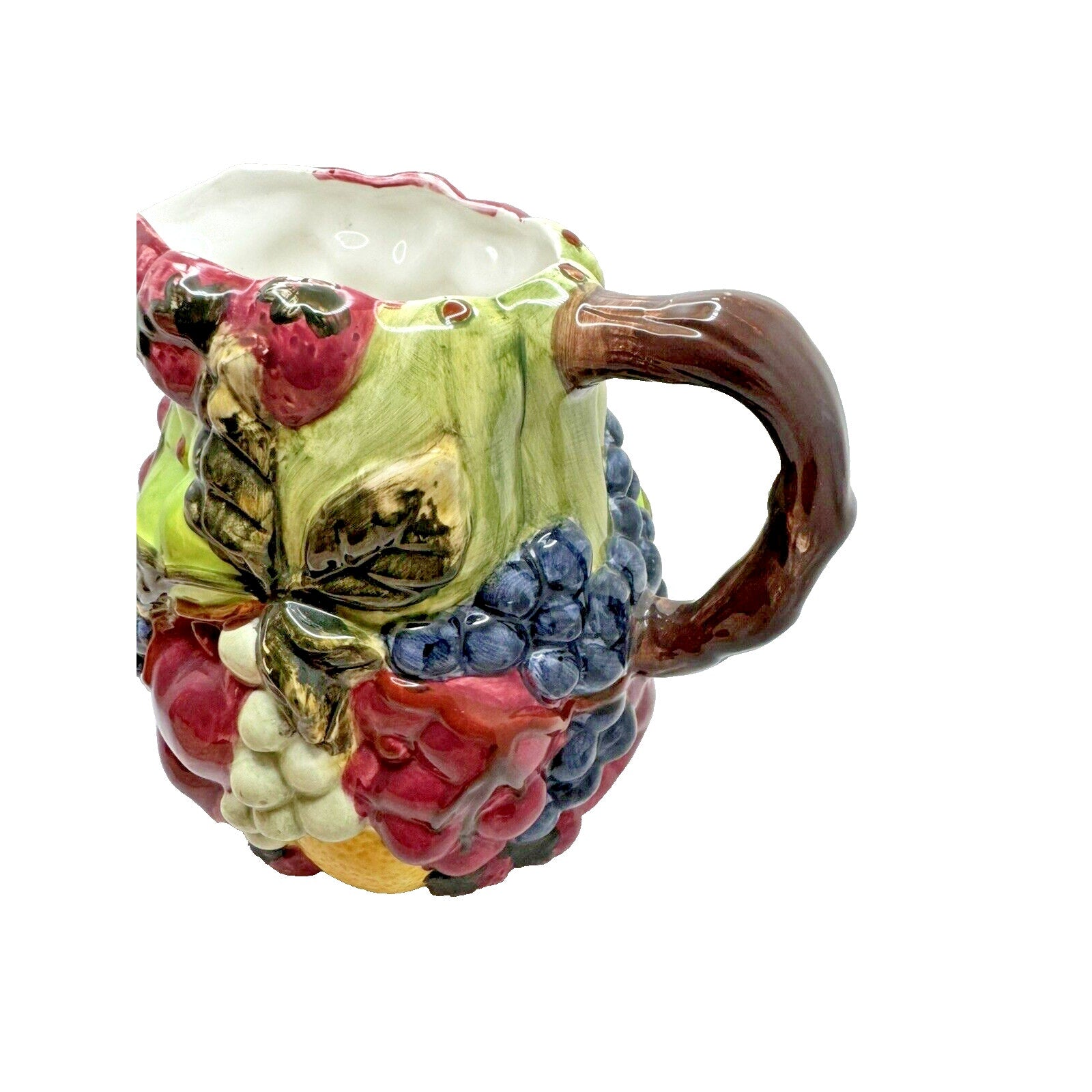 Block Country Orchard Ceramic Exterior Painted Fruit Pitcher