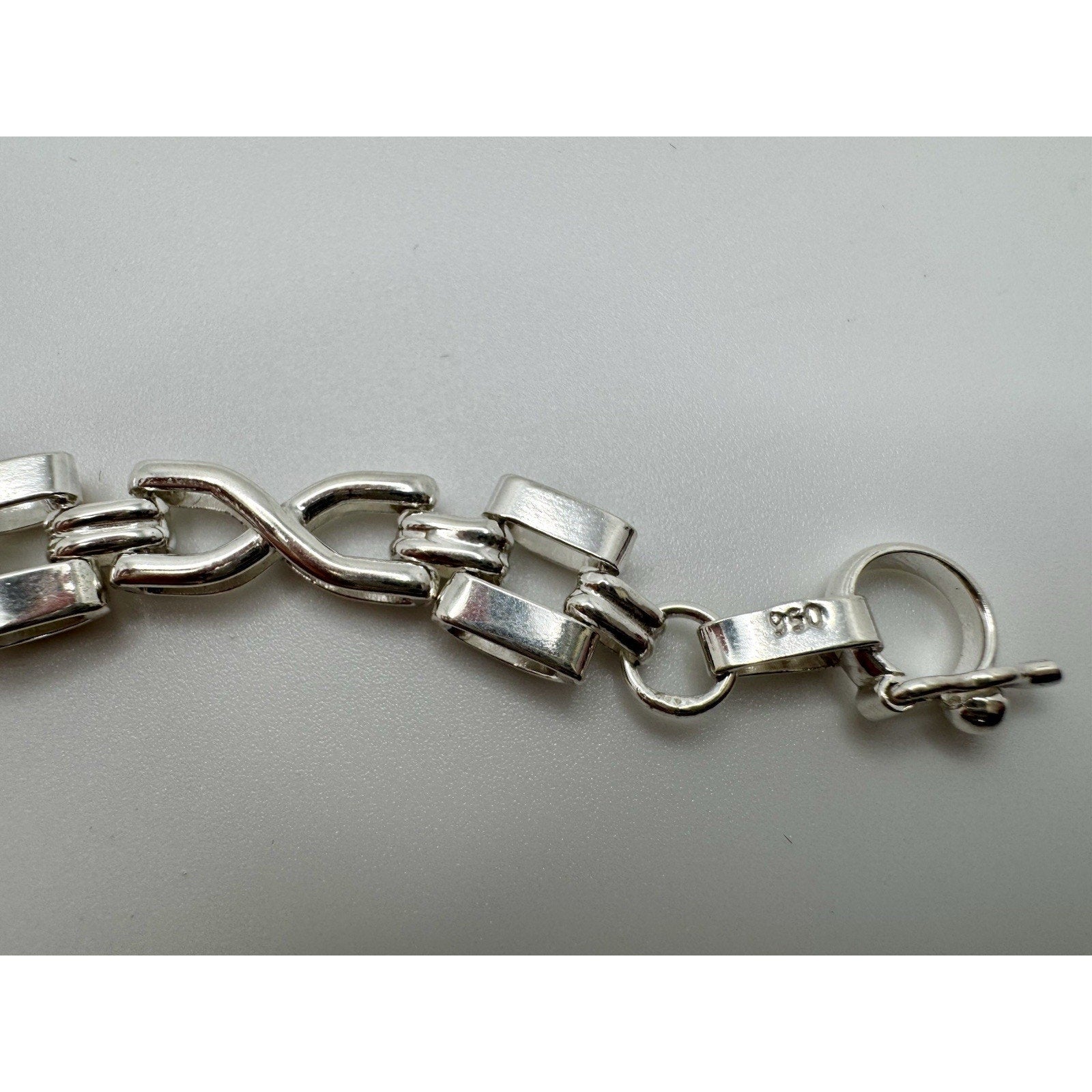 Designer Peruvian Sterling Silver 950 and 18K Gold Inlay Bracelet - 7.5”