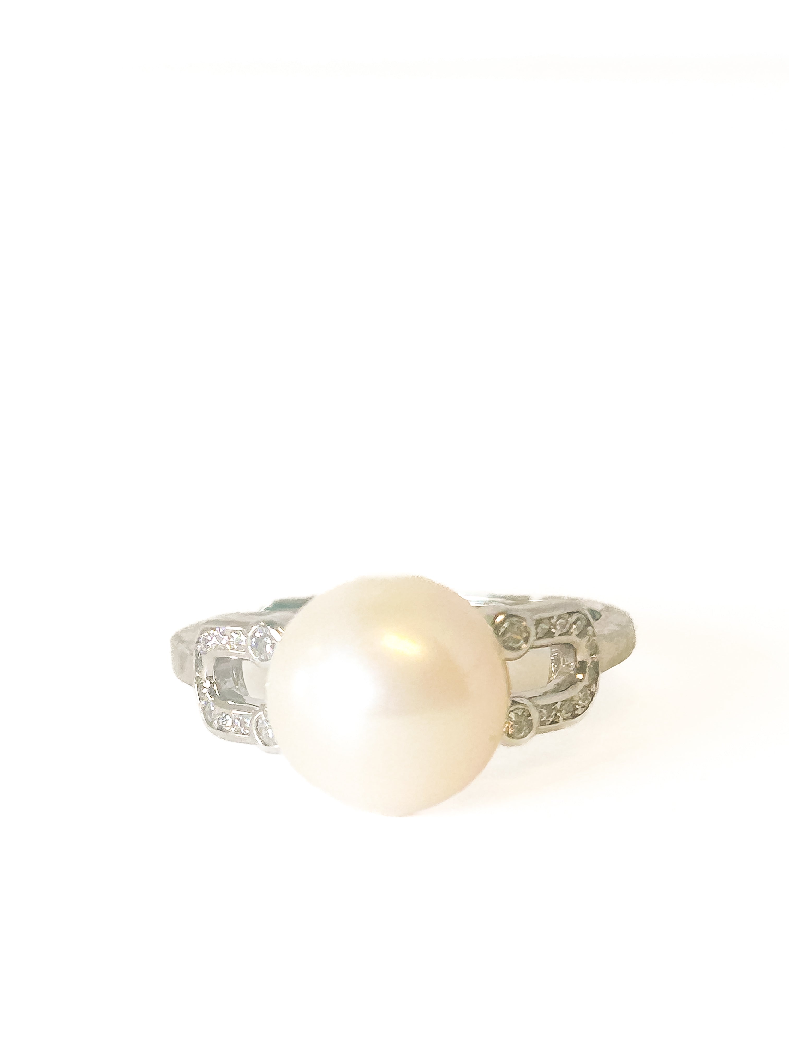 925 Sterling Silver Pearl Adjustable Ring - Frijja, LLC