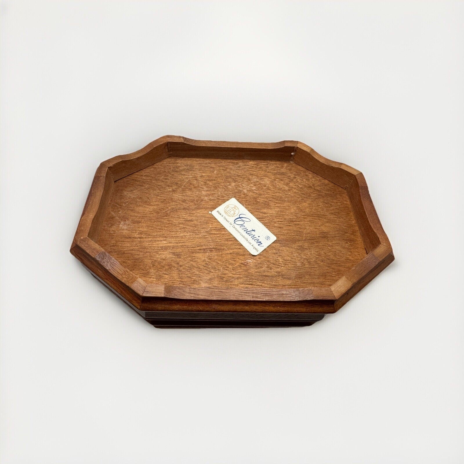 Centurion Vintage Wooden Jewelry Box with Mirror Ring Slots Lined