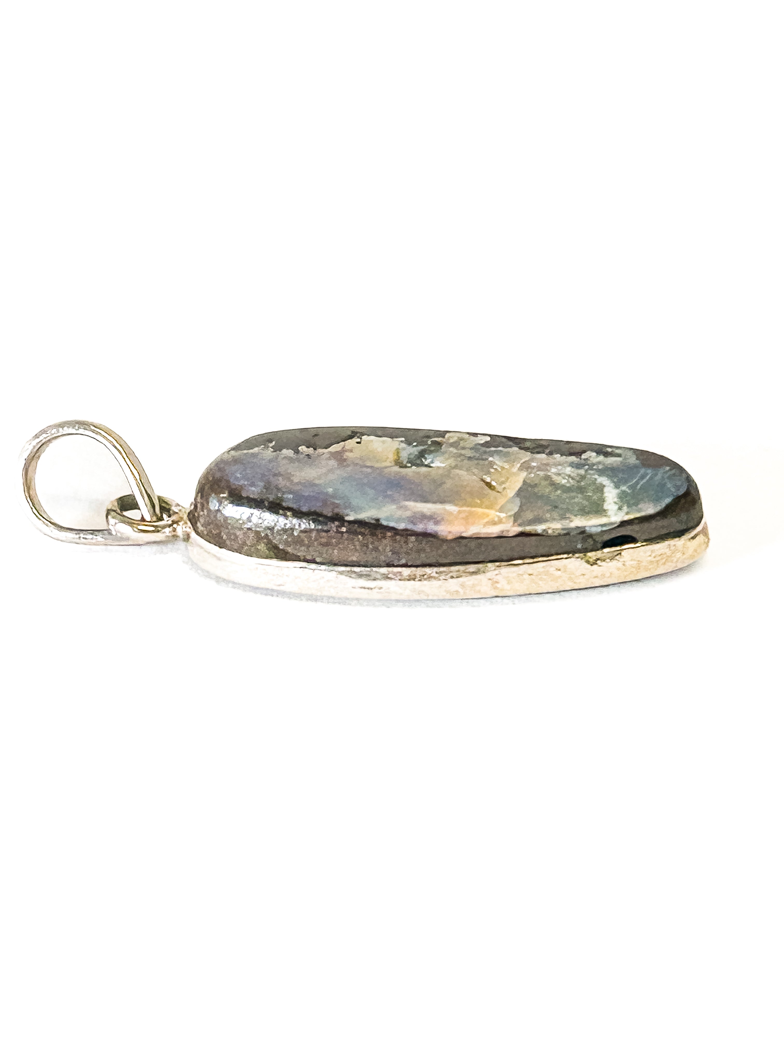 Vintage 925 Sterling Silver Teardrop Pietersite Pendant - Frijja, LLC
