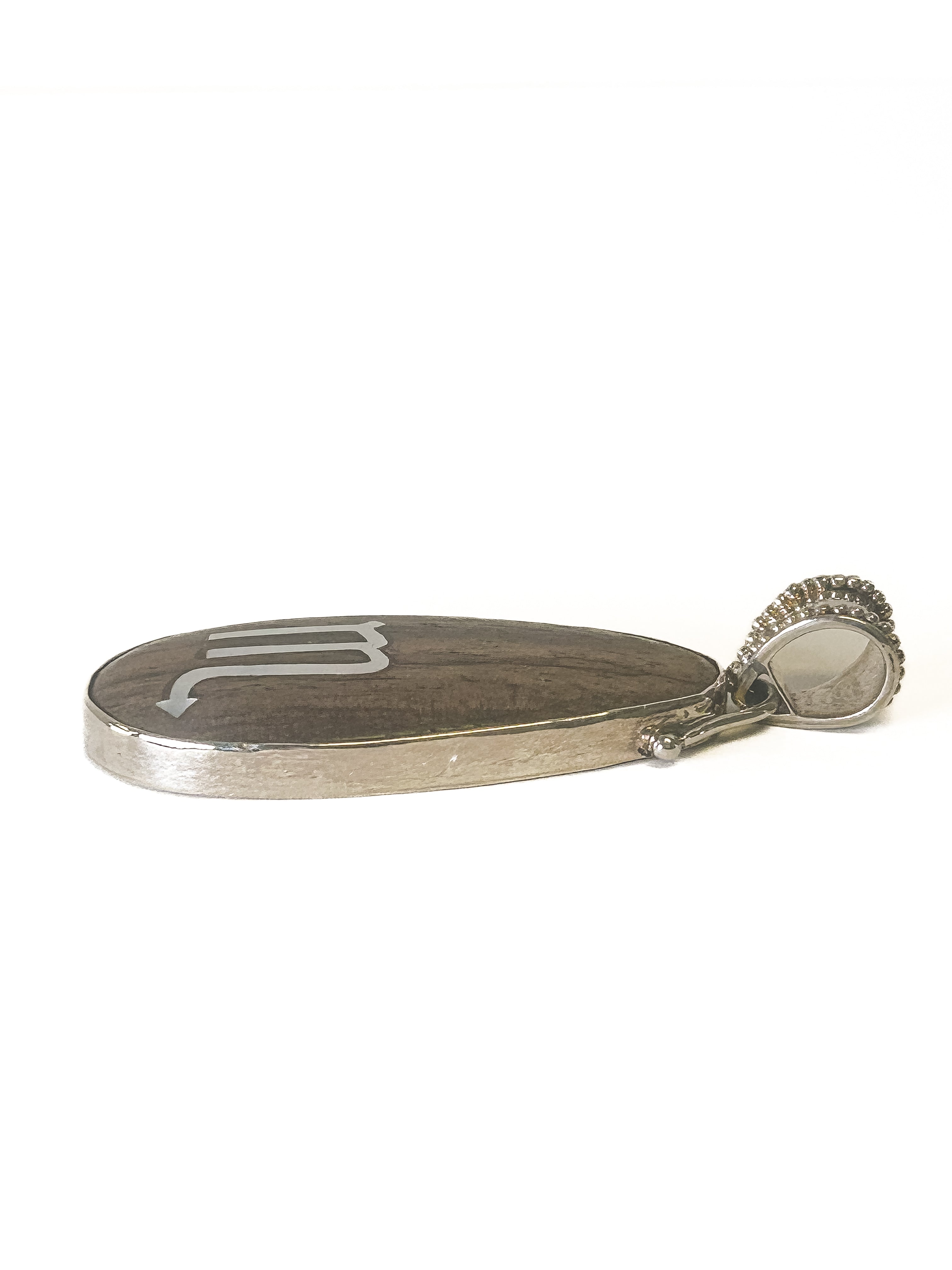 Vintage 925 Sterling Silver Virgo Wooden Pendant - Frijja, LLC