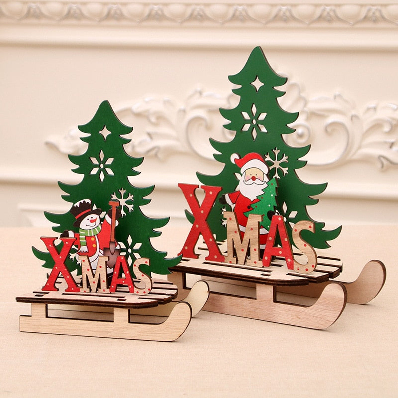 Christmas Wooden Sleigh Ornaments