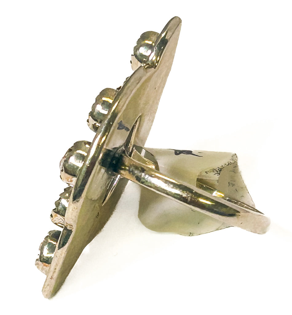 Vintage 925 Sterling Silver White Buffalo Turquoise Ring - Size 8 - Frijja, LLC