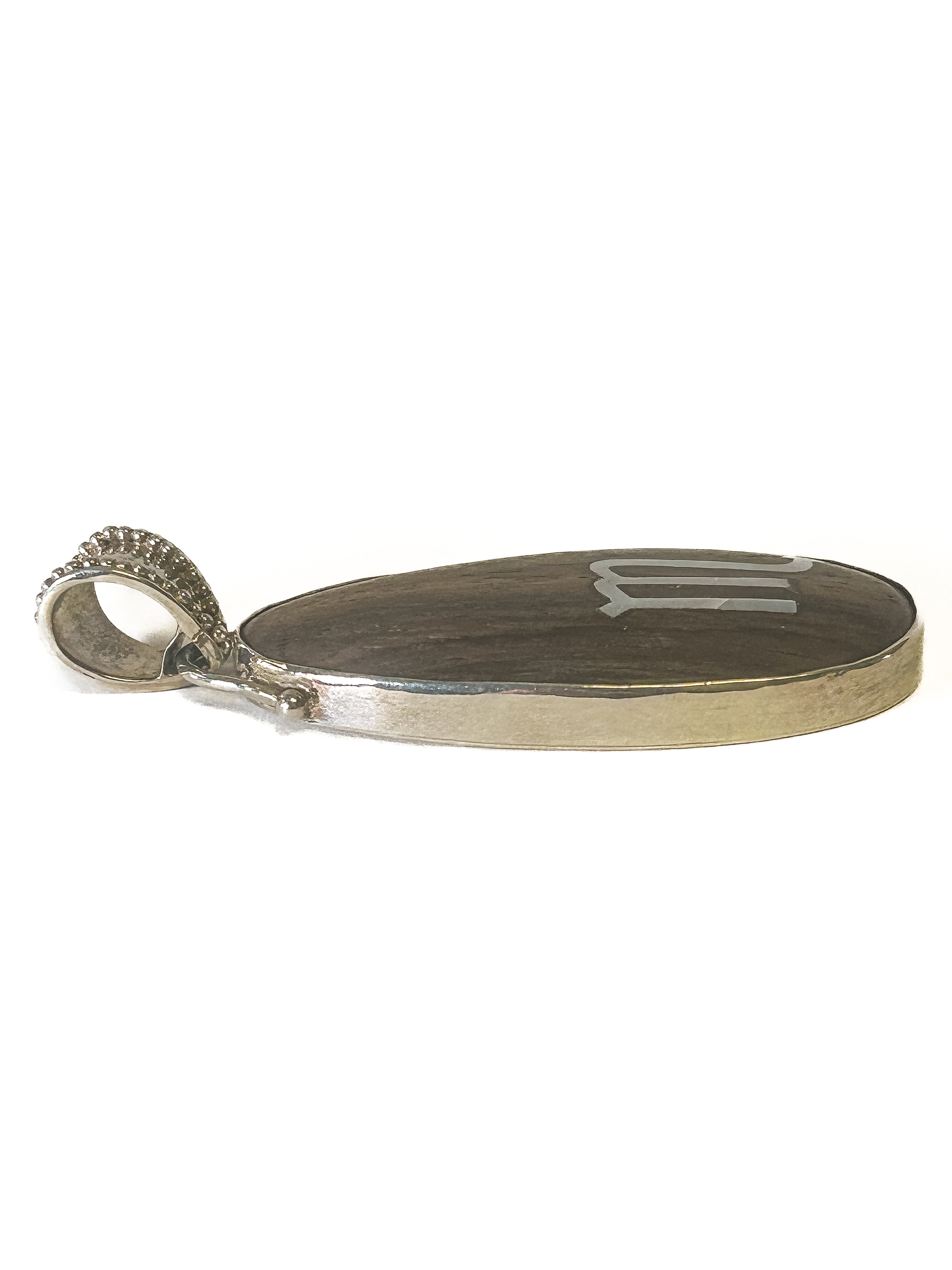 Vintage 925 Sterling Silver Virgo Wooden Pendant - Frijja, LLC