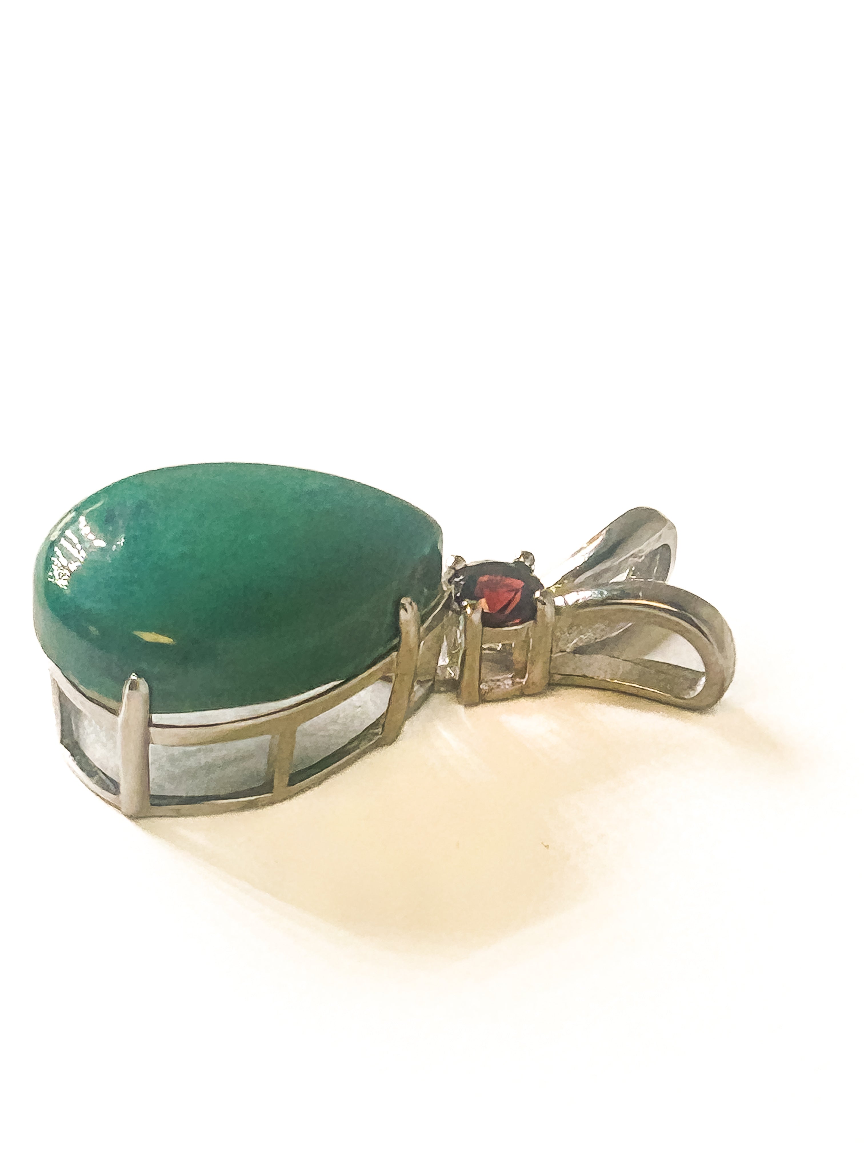 Vintage 925 Sterling Silver Jade Pendant - Frijja, LLC