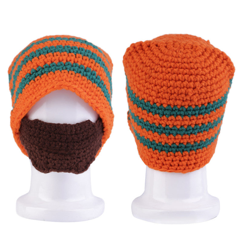 Winter Warm Handmade Knitted Crochet Beard Hat Ski Mask